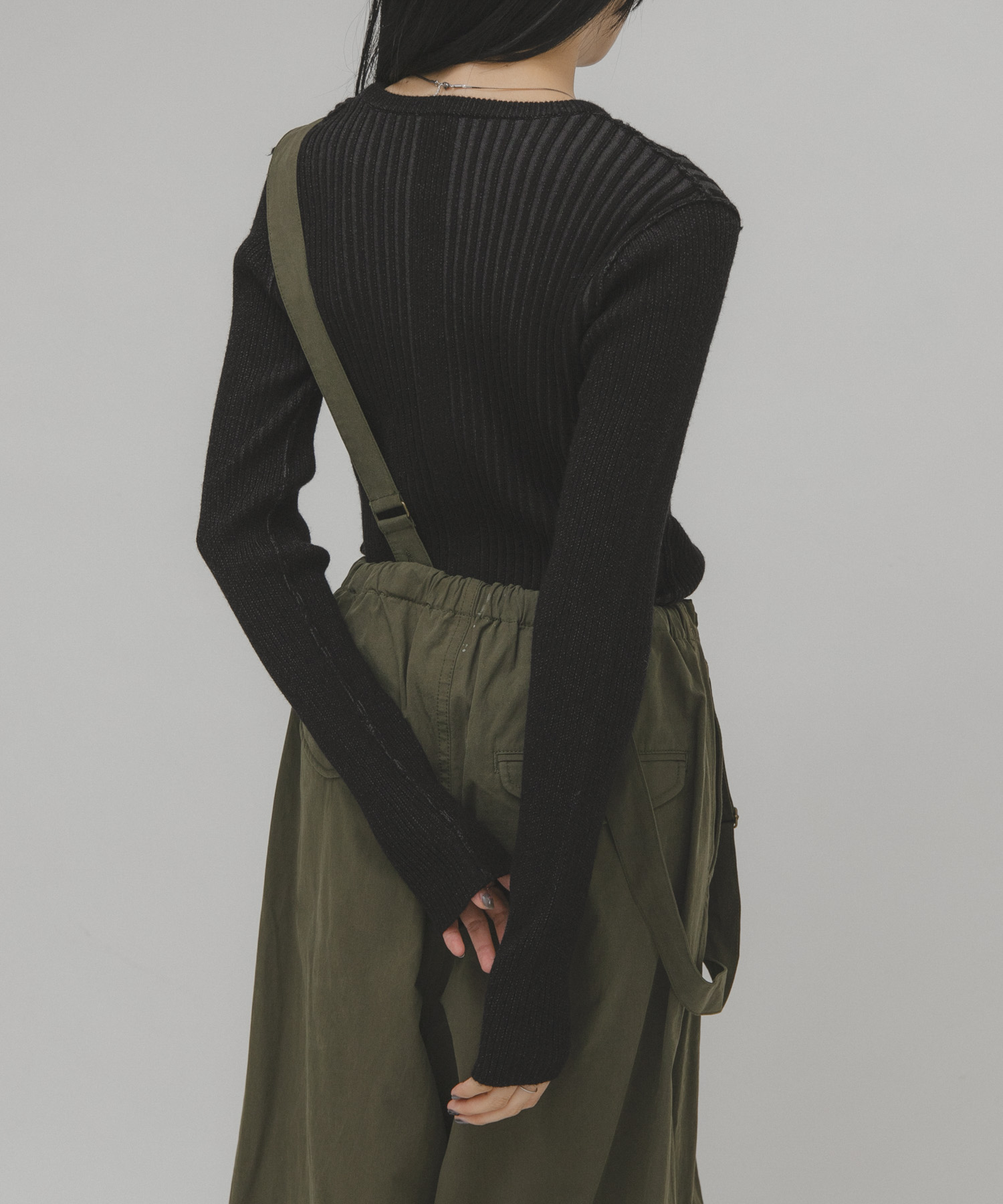 illi　ランダムRIBクルーネックニット CHARCOAL One