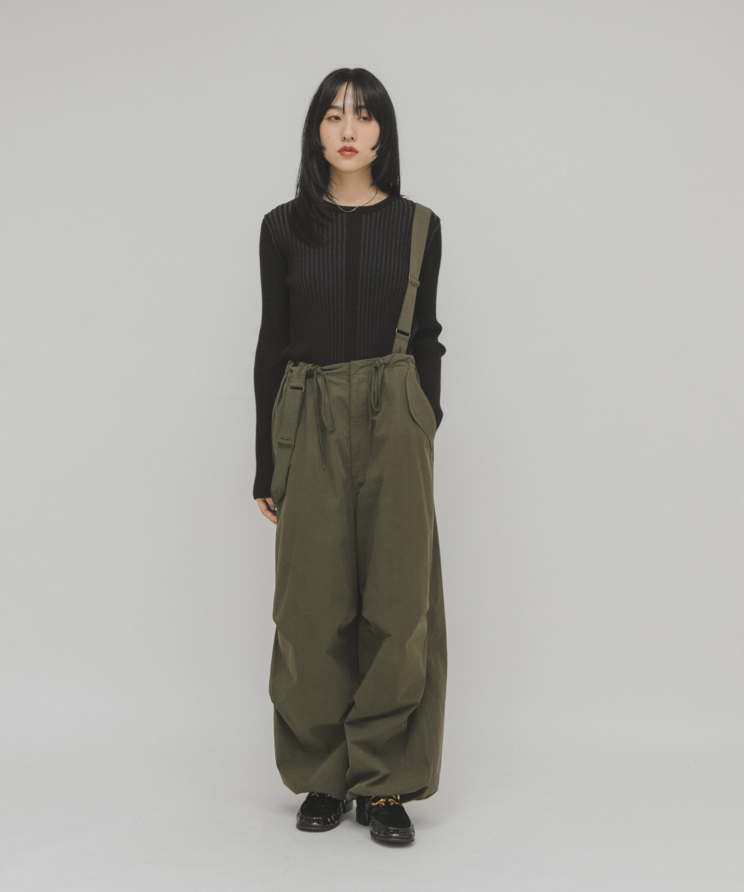 illi　ランダムRIBクルーネックニット CHARCOAL One