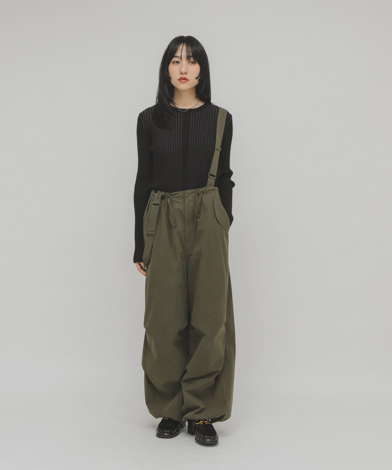 illi　ランダムRIBクルーネックニット CHARCOAL One