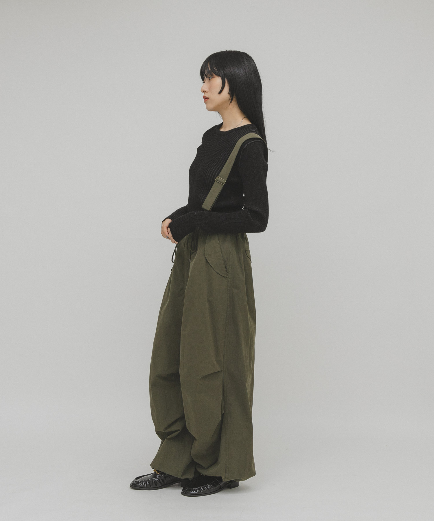 illi　ランダムRIBクルーネックニット CHARCOAL One