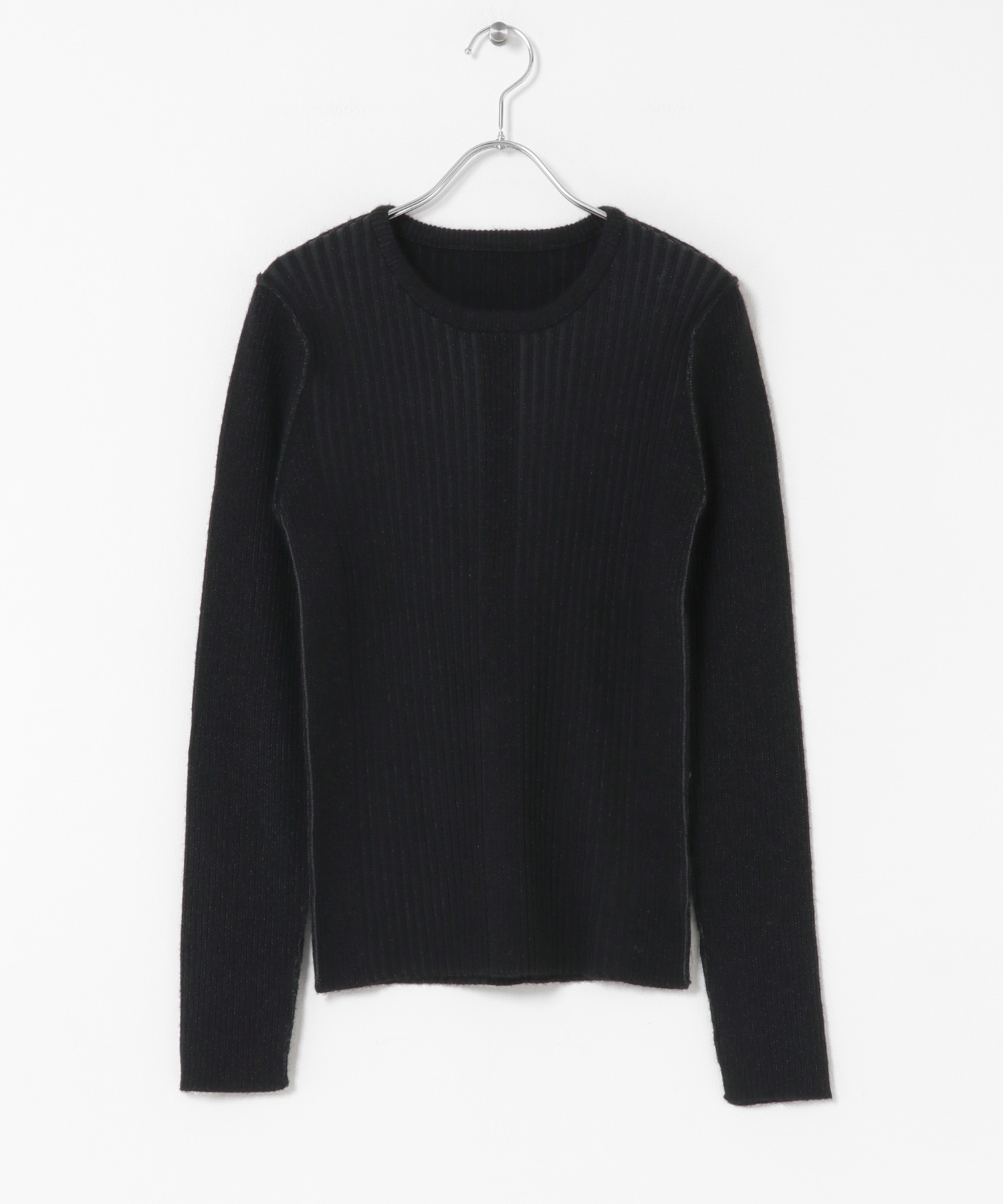 illi　ランダムRIBクルーネックニット CHARCOAL One