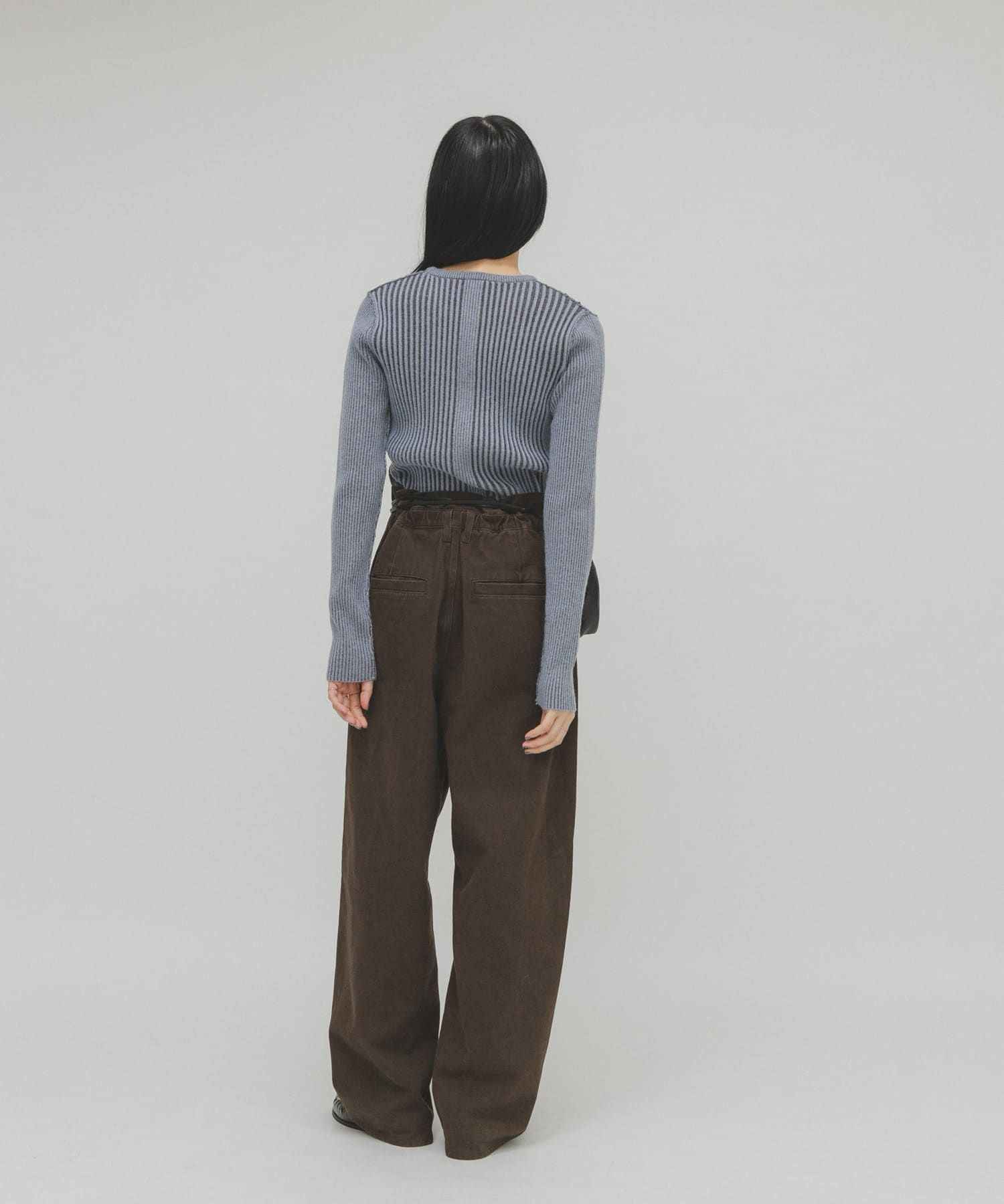 illi　ランダムRIBクルーネックニット BLUE One