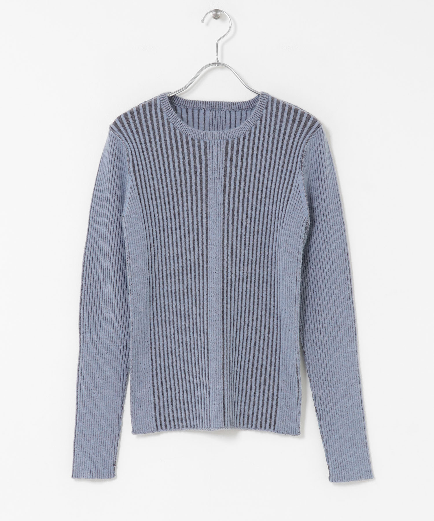 illi　ランダムRIBクルーネックニット BLUE One