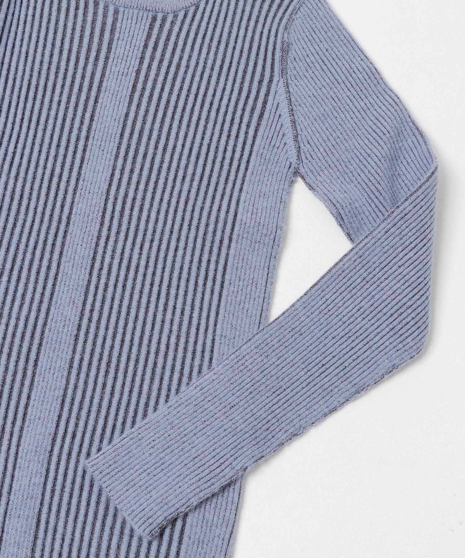 illi　ランダムRIBクルーネックニット BLUE One