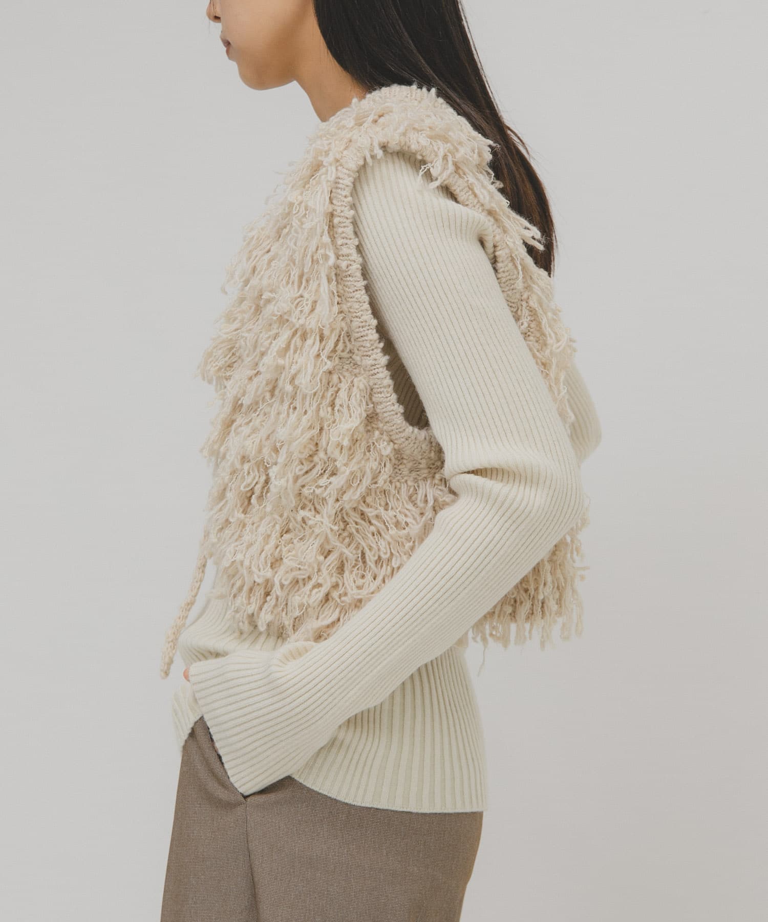 illi　ランダムRIBクルーネックニット IVORY One