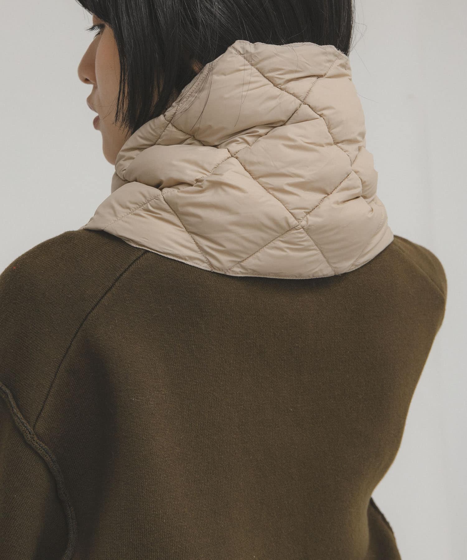TAION　CITY DOWN SCARF G.BEIGE One