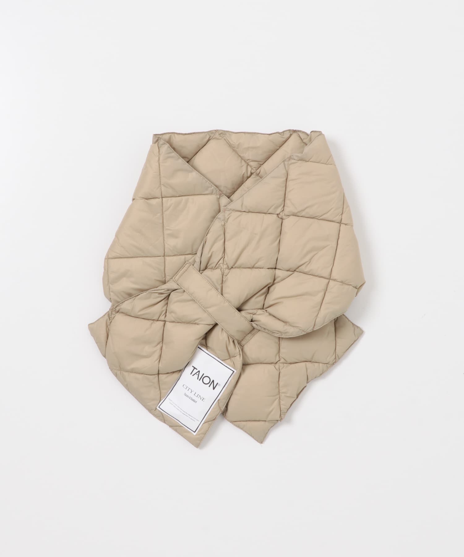 TAION　CITY DOWN SCARF G.BEIGE One