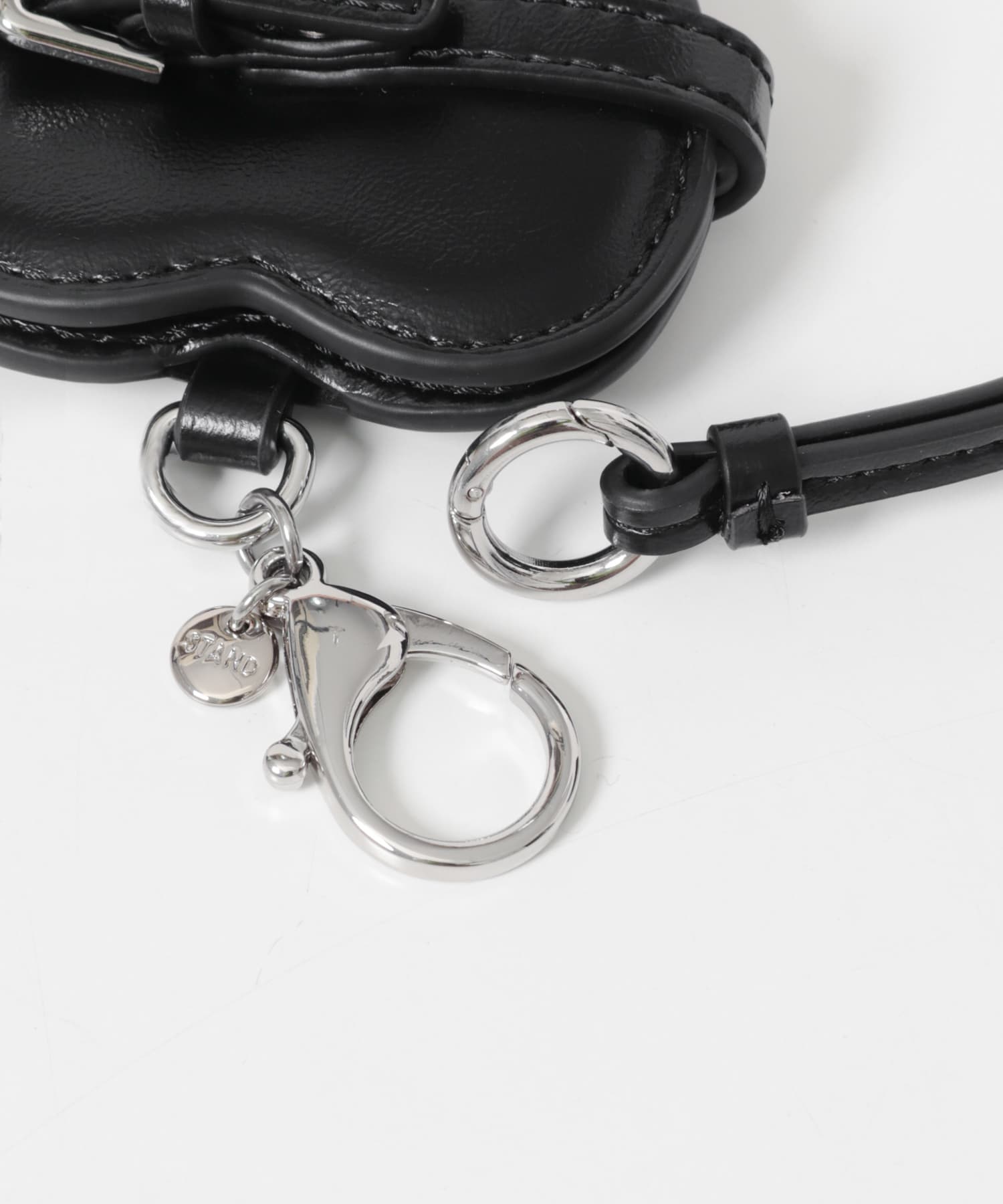 STAND OIL　BELTED MIRROR KEYRING BLACK One