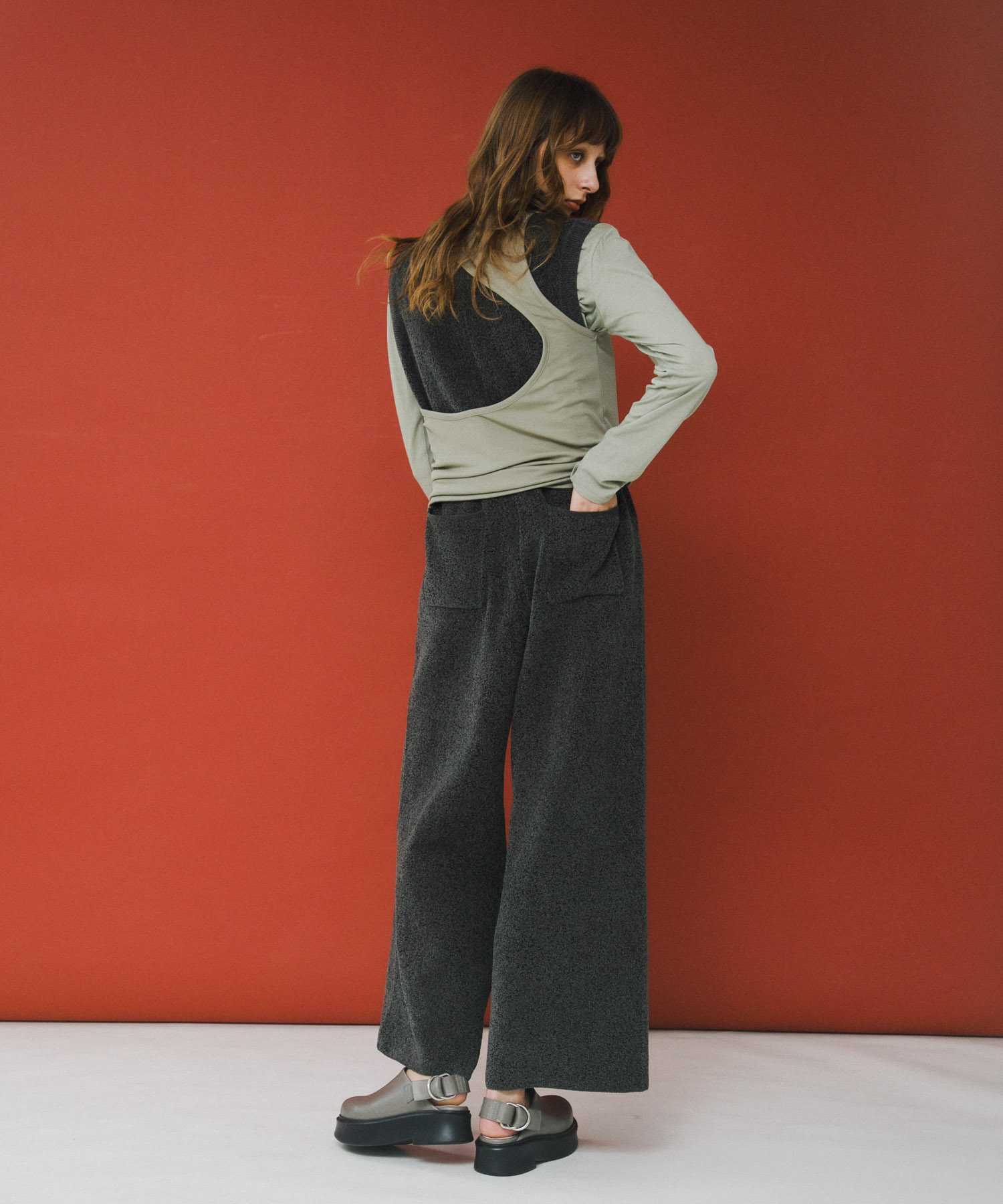 layered long set tee モス Free