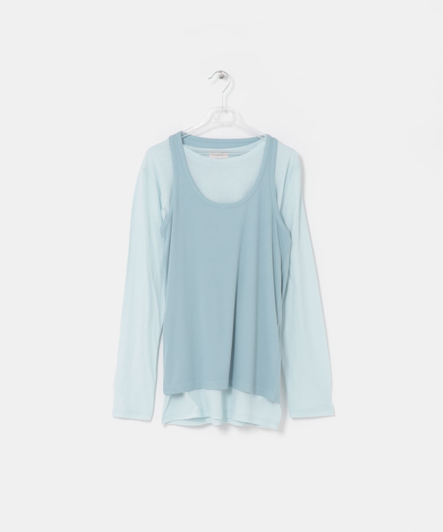 layered long set tee スカイ Free