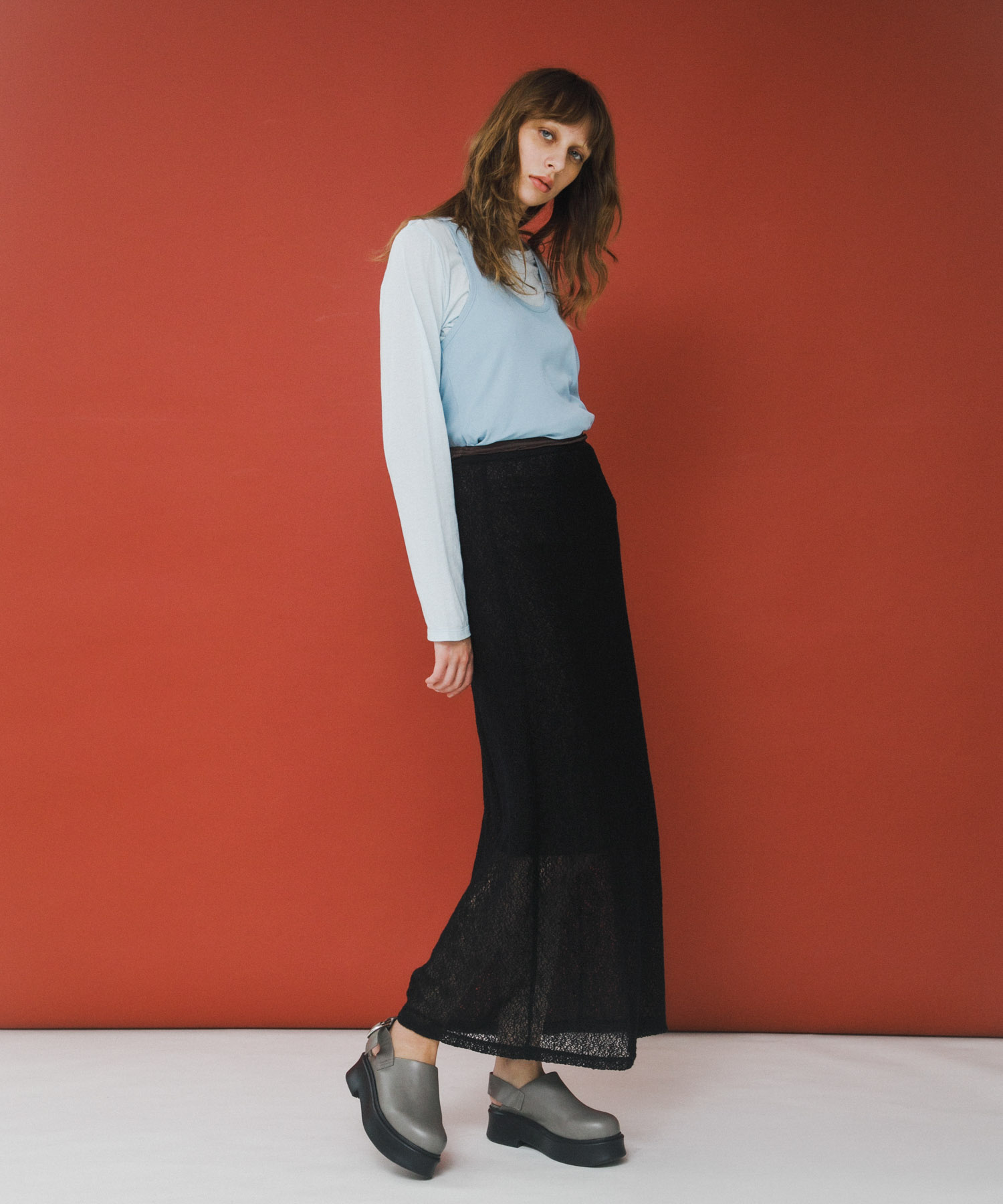 layered long set tee スカイ Free