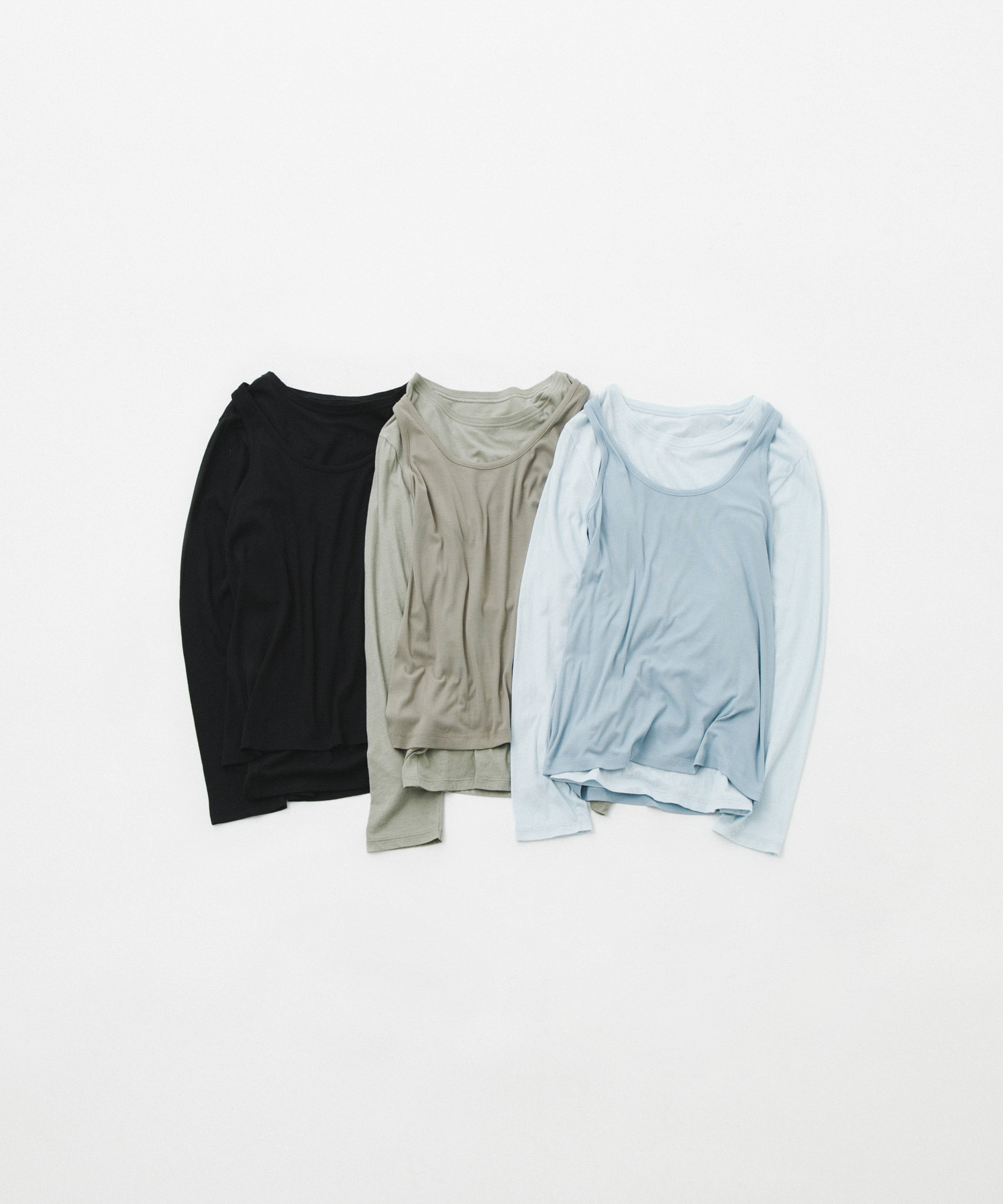 layered long set tee スカイ Free