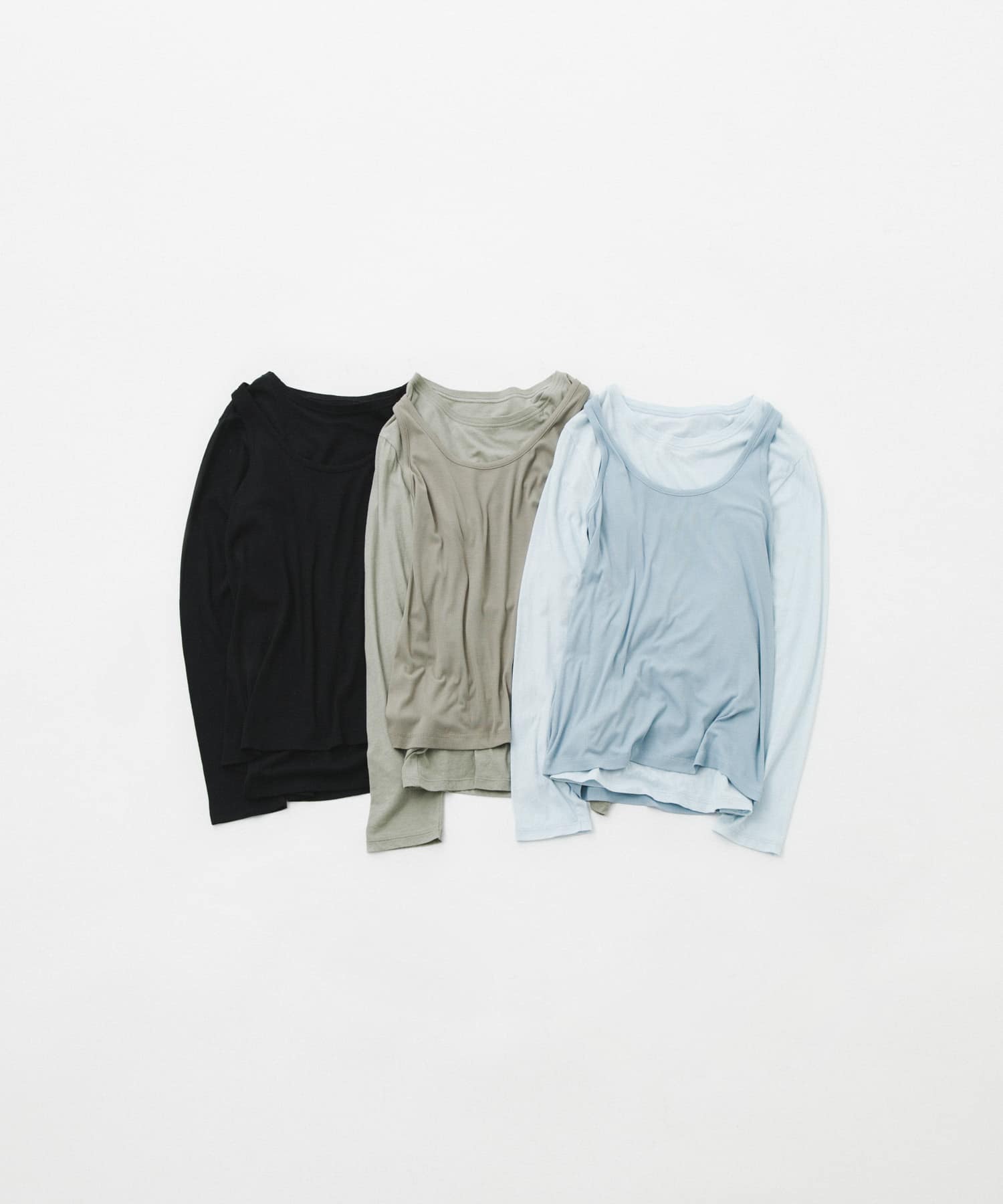 layered long set tee スカイ Free