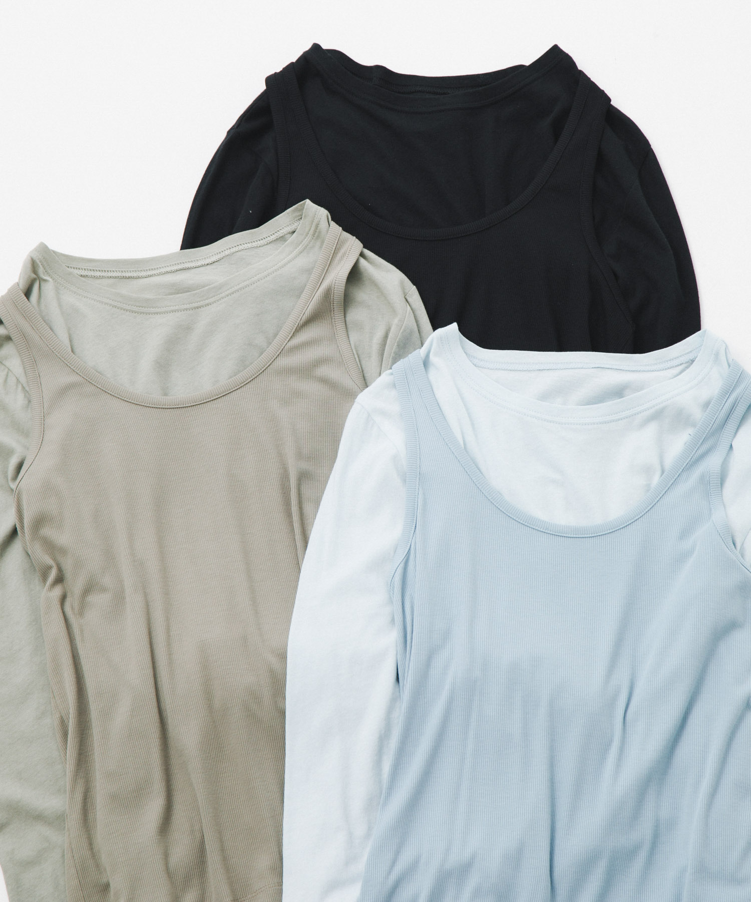 layered long set tee スカイ Free