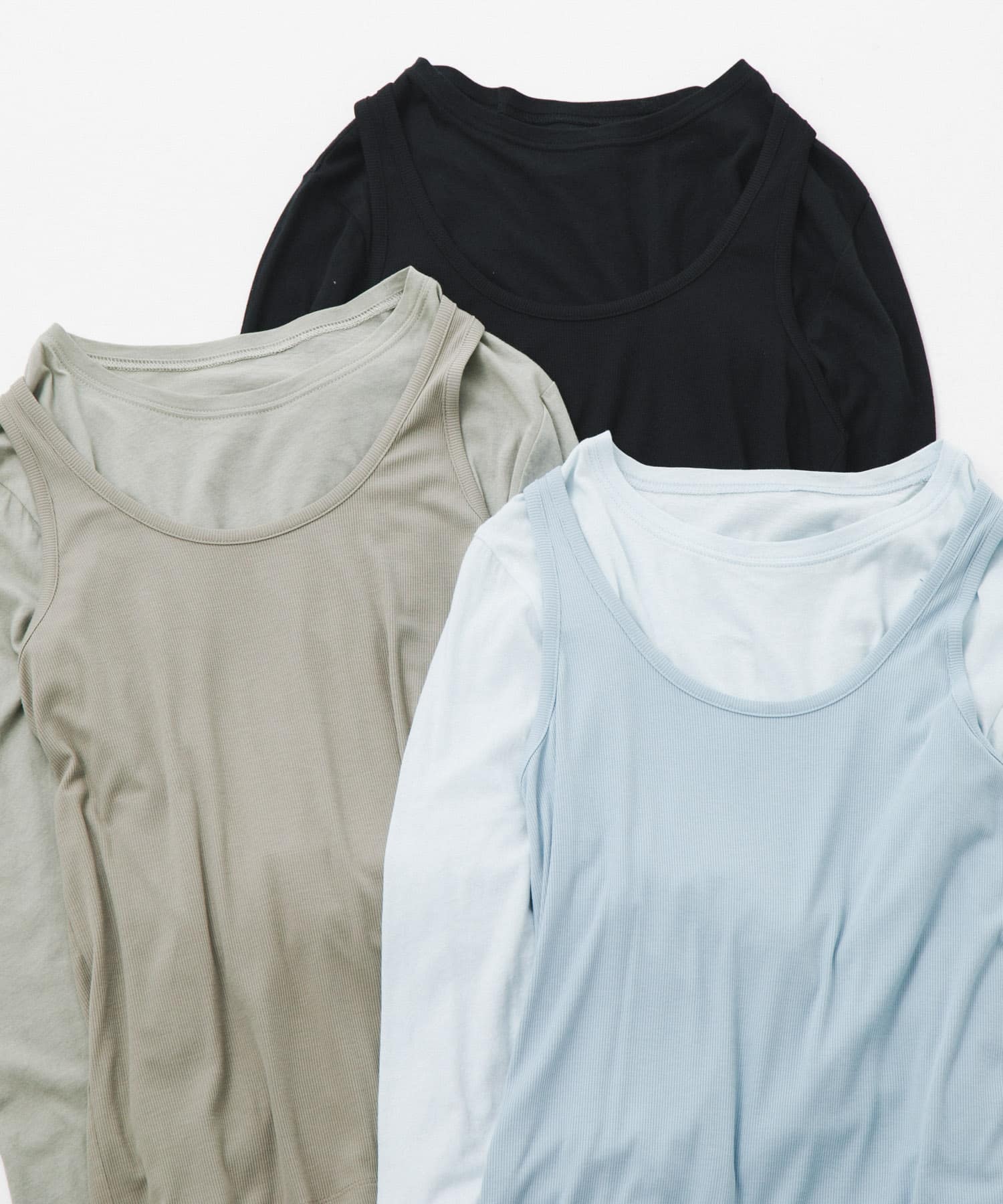 layered long set tee スカイ Free