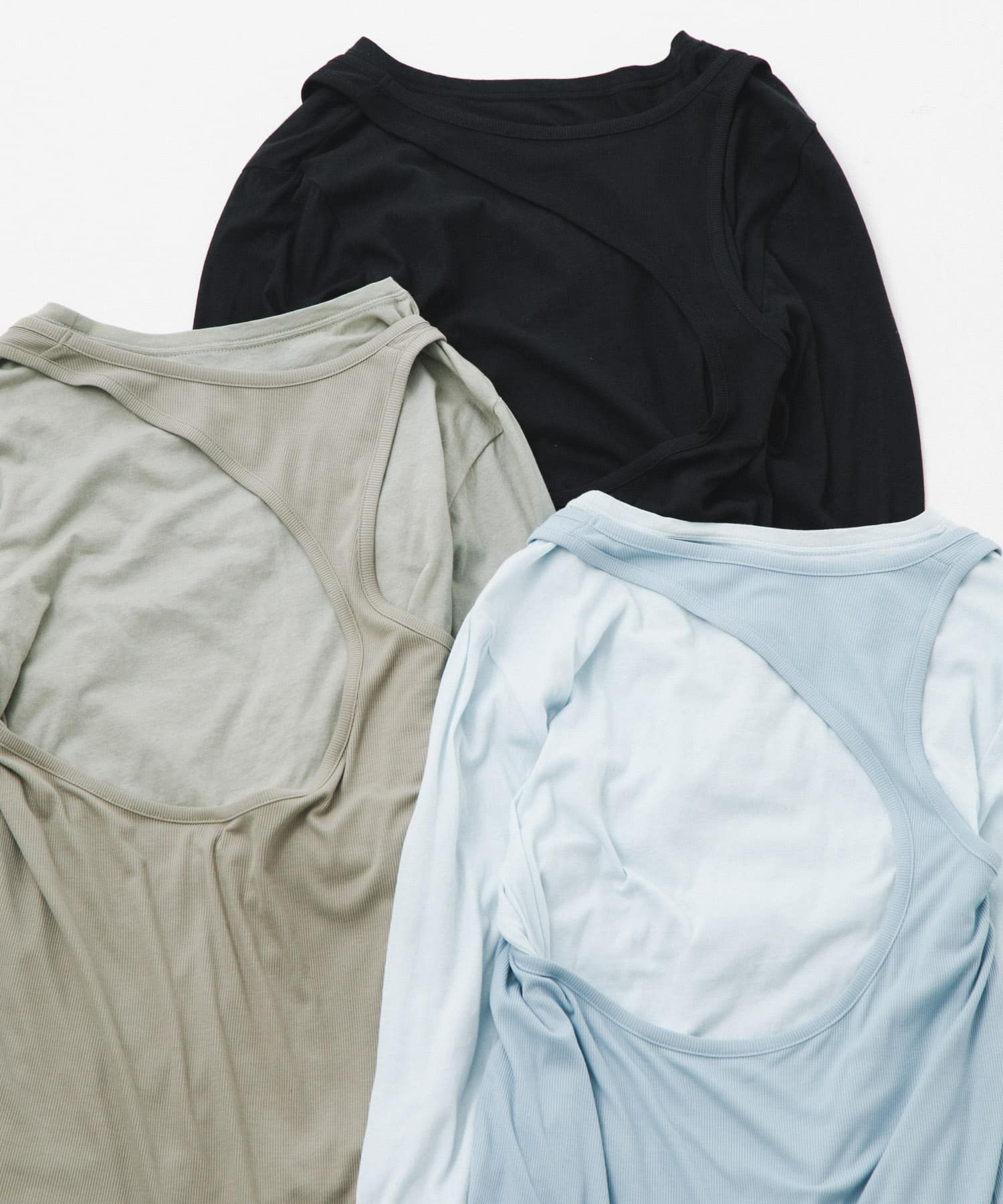 layered long set tee スカイ Free