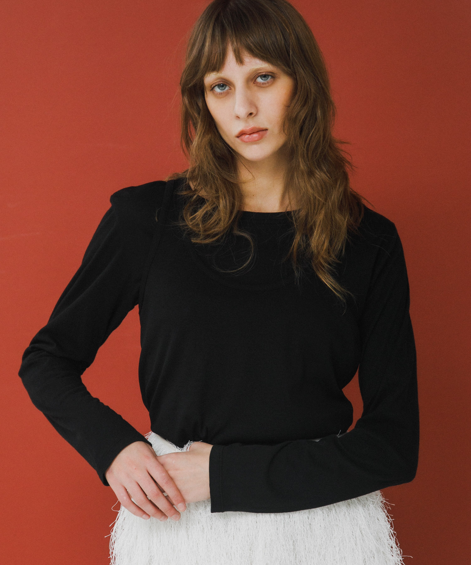 layered long set tee インク Free