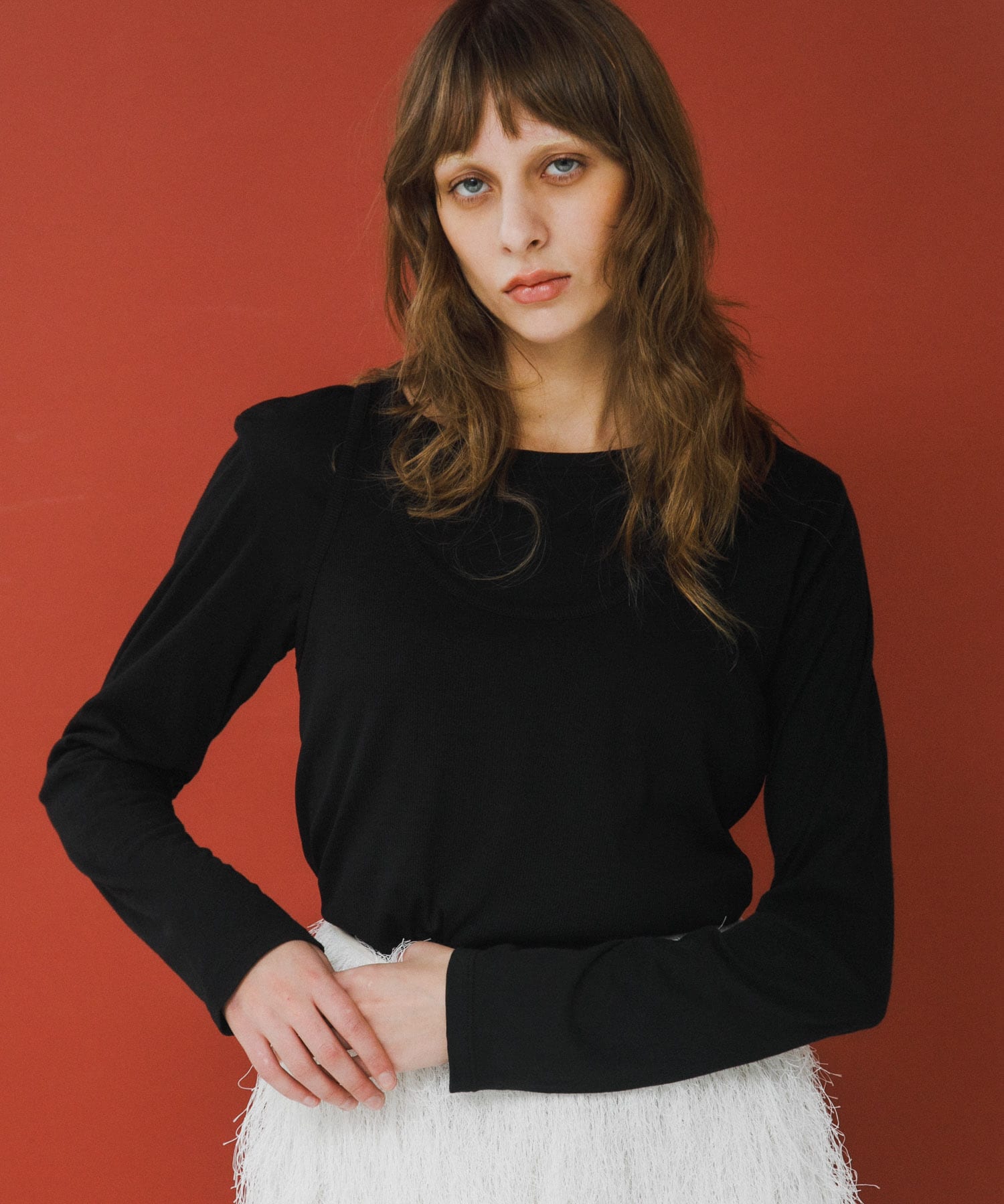 layered long set tee インク Free