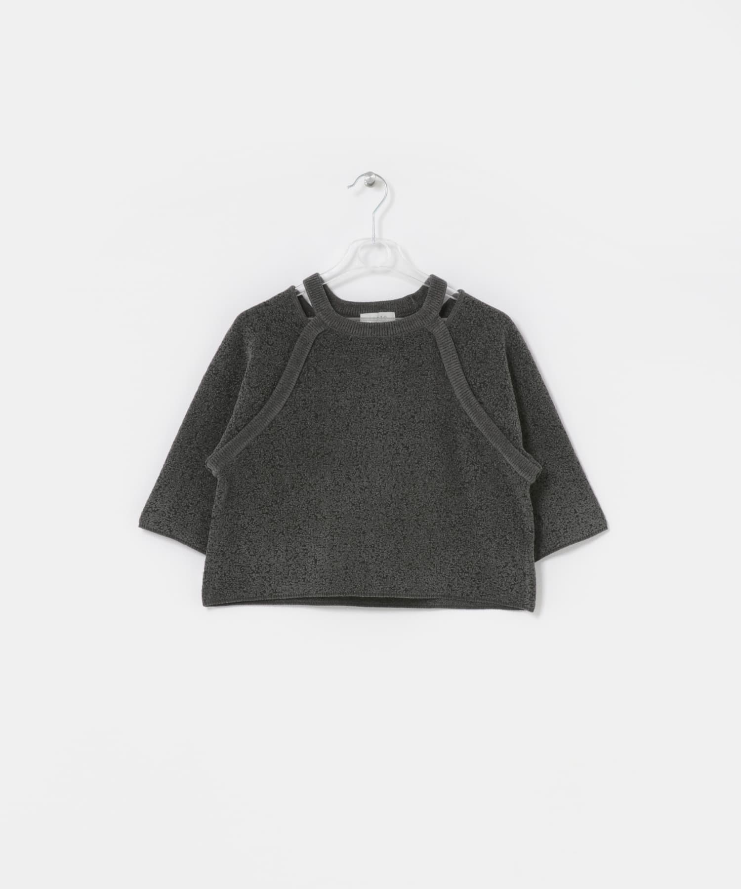 jacquard shortsleeve knit シャドウ Free