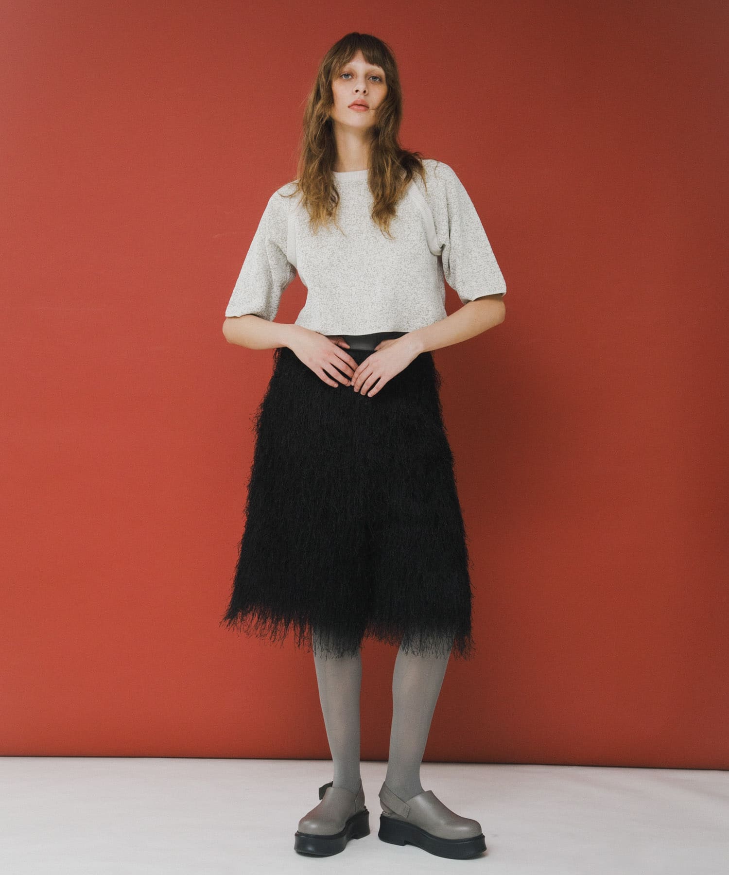 jacquard shortsleeve knit サブレ Free