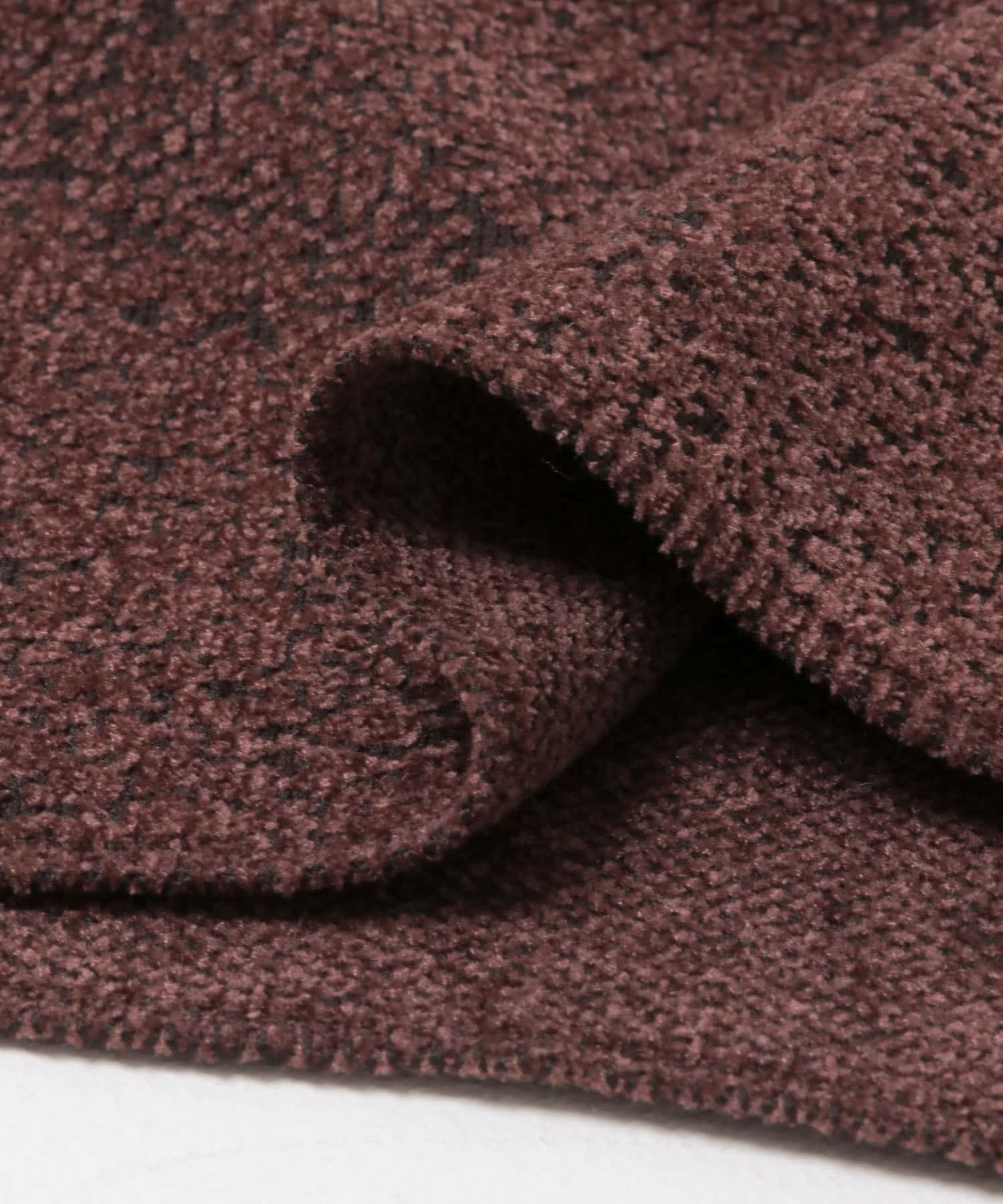 jacquard shortsleeve knit マロン Free