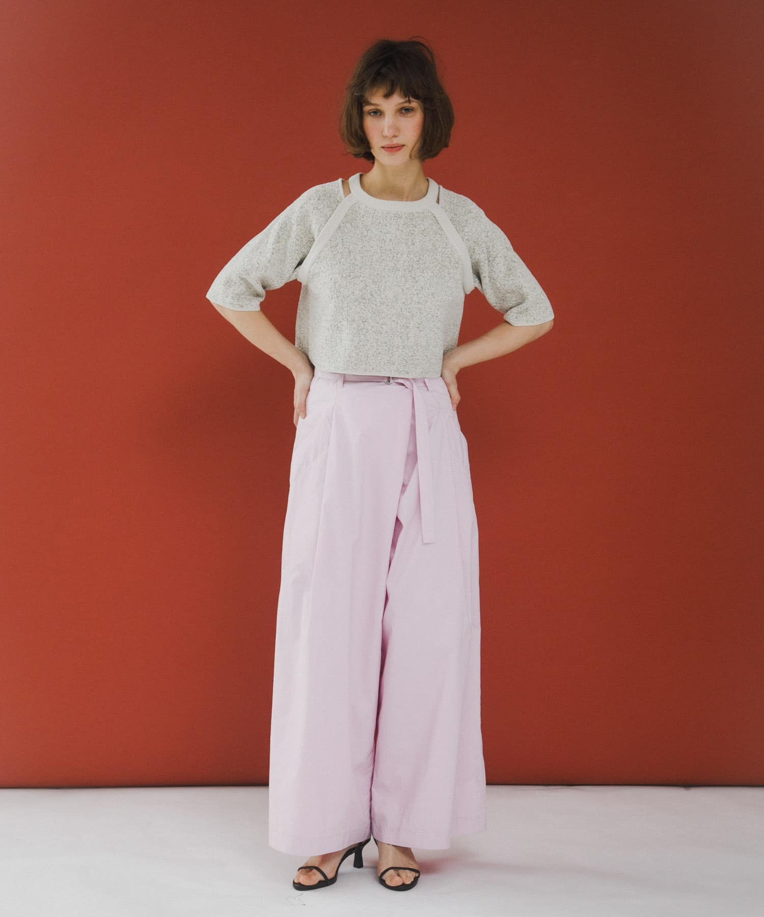 wrap wide pants ラブ Free