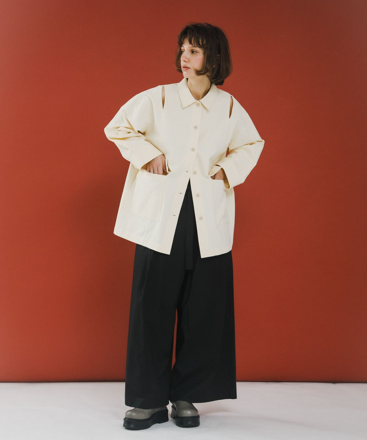 wrap wide pants インク Free