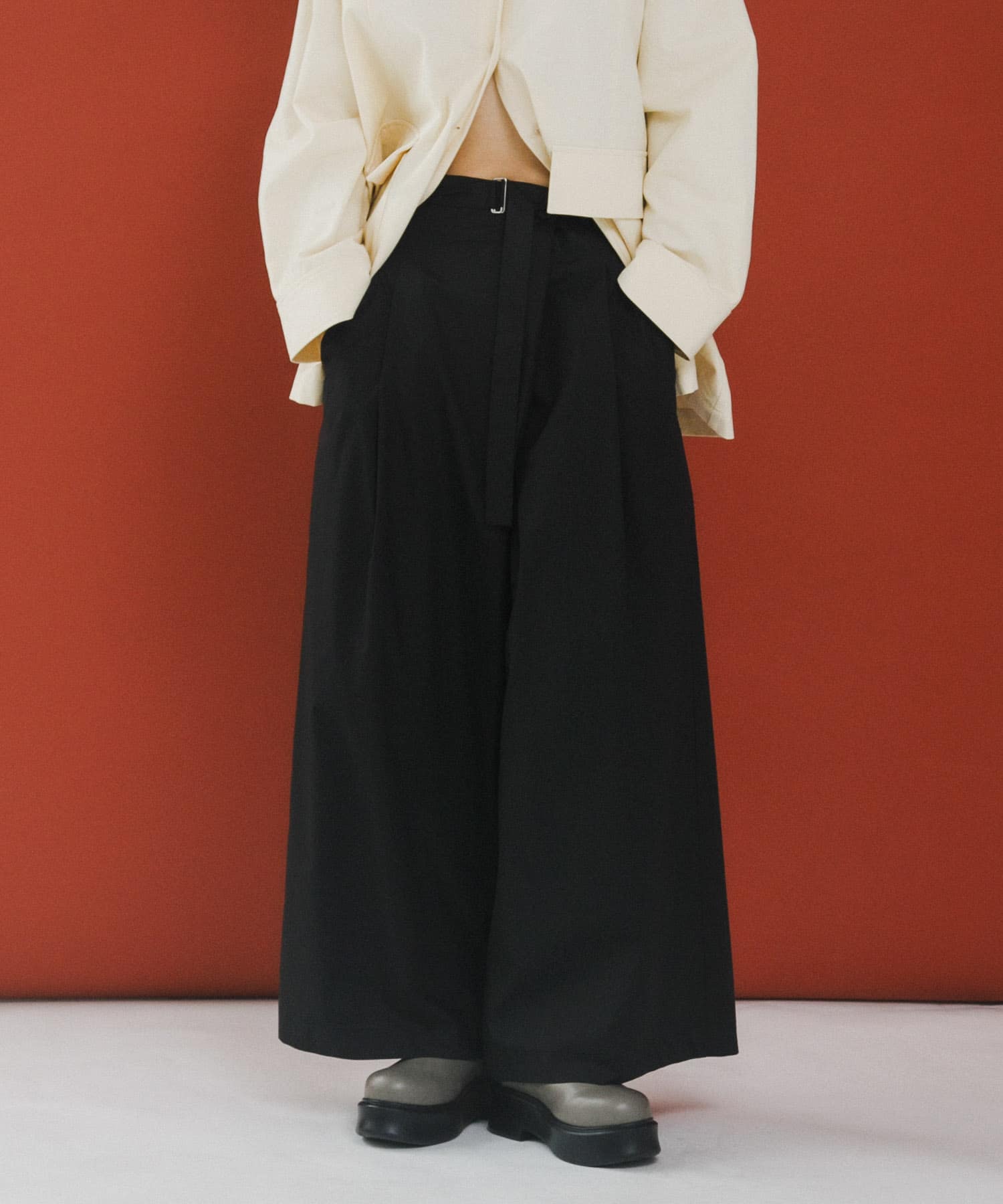 wrap wide pants インク Free