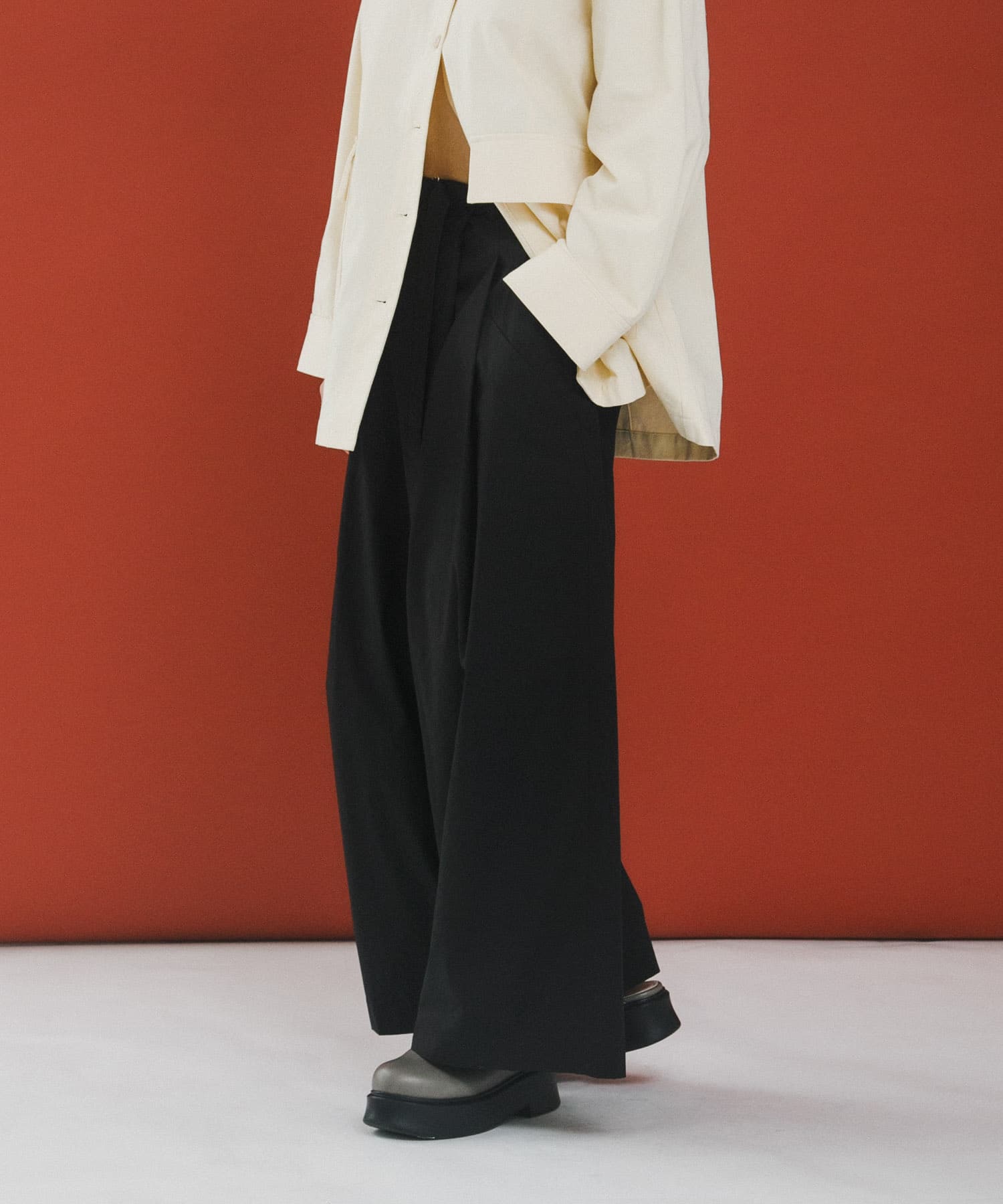 wrap wide pants インク Free