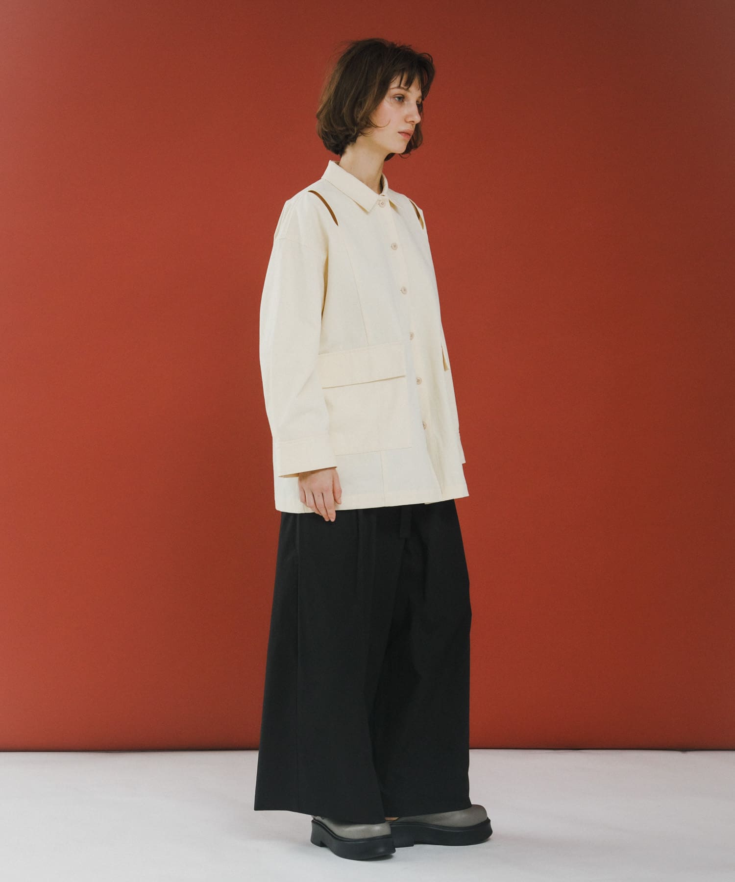 wrap wide pants インク Free