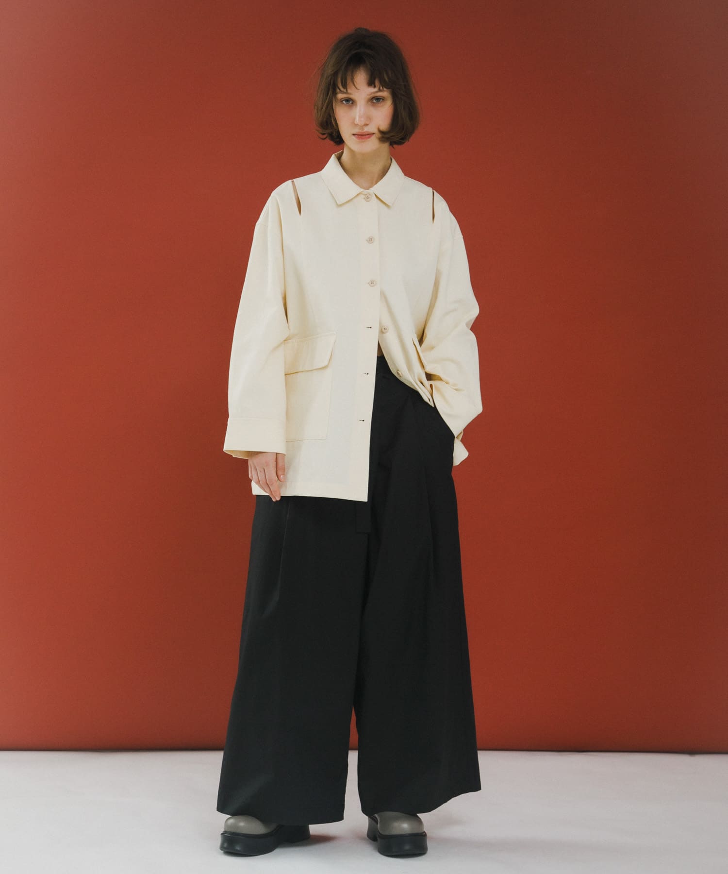 wrap wide pants インク Free