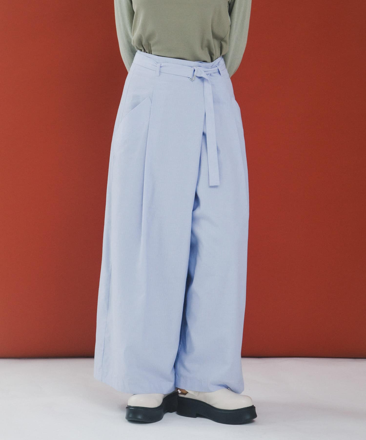 wrap wide pants スプリング Free