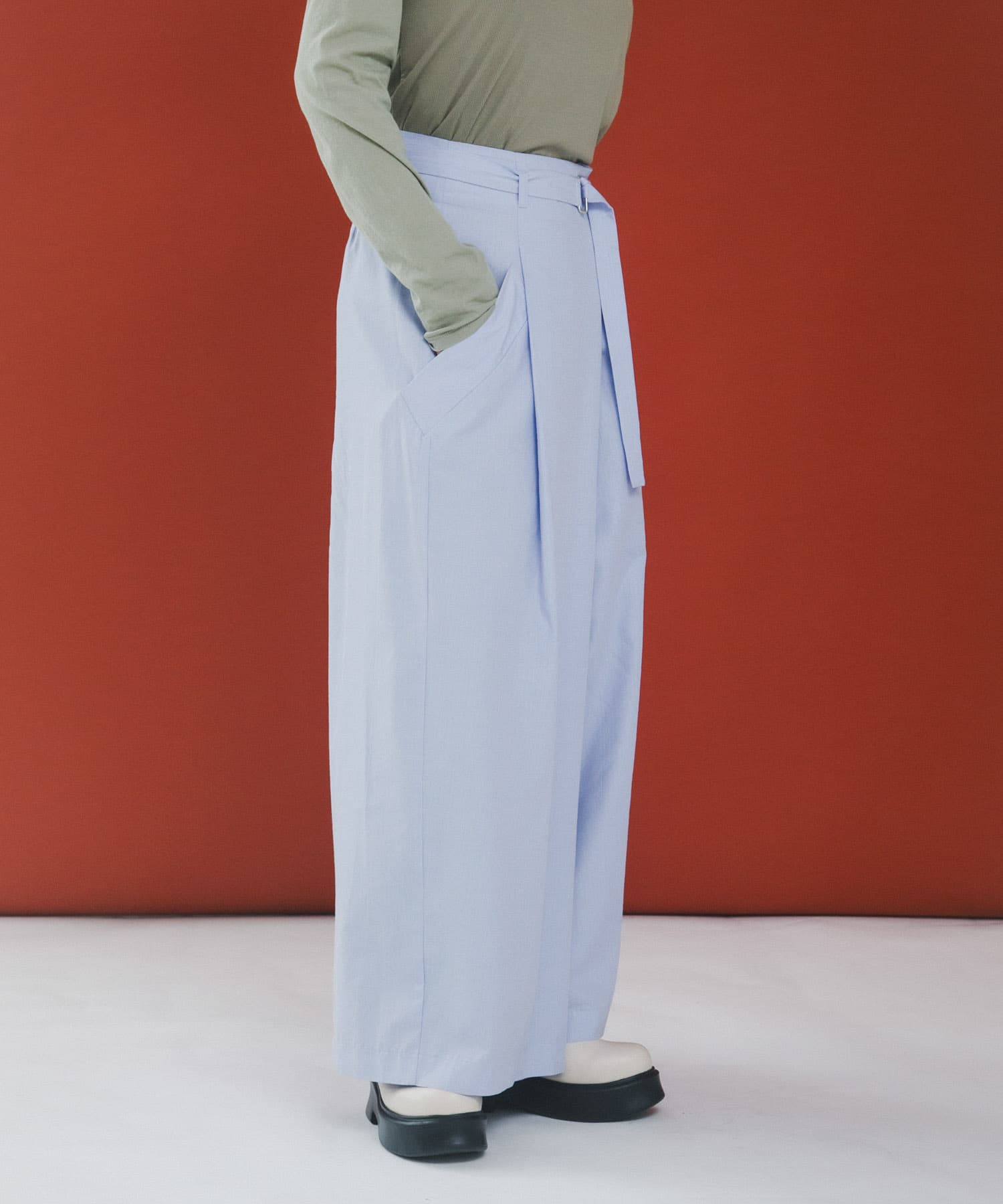 wrap wide pants スプリング Free