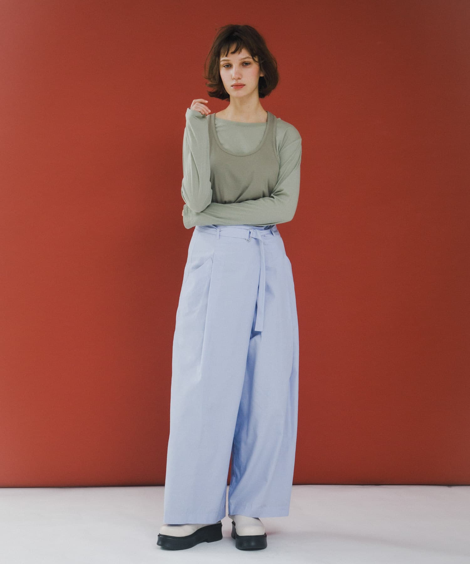 wrap wide pants スプリング Free