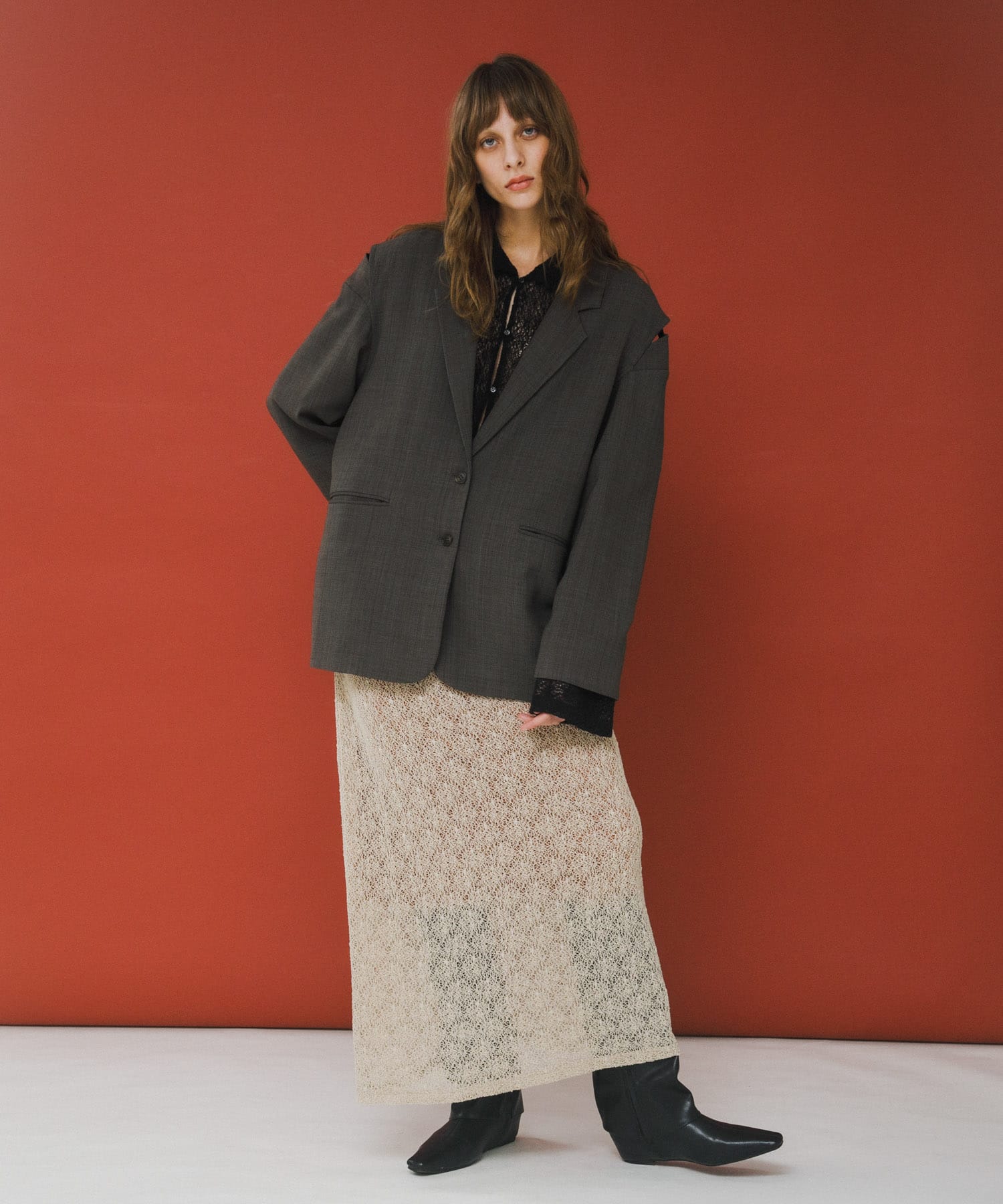 melon lace skirt
