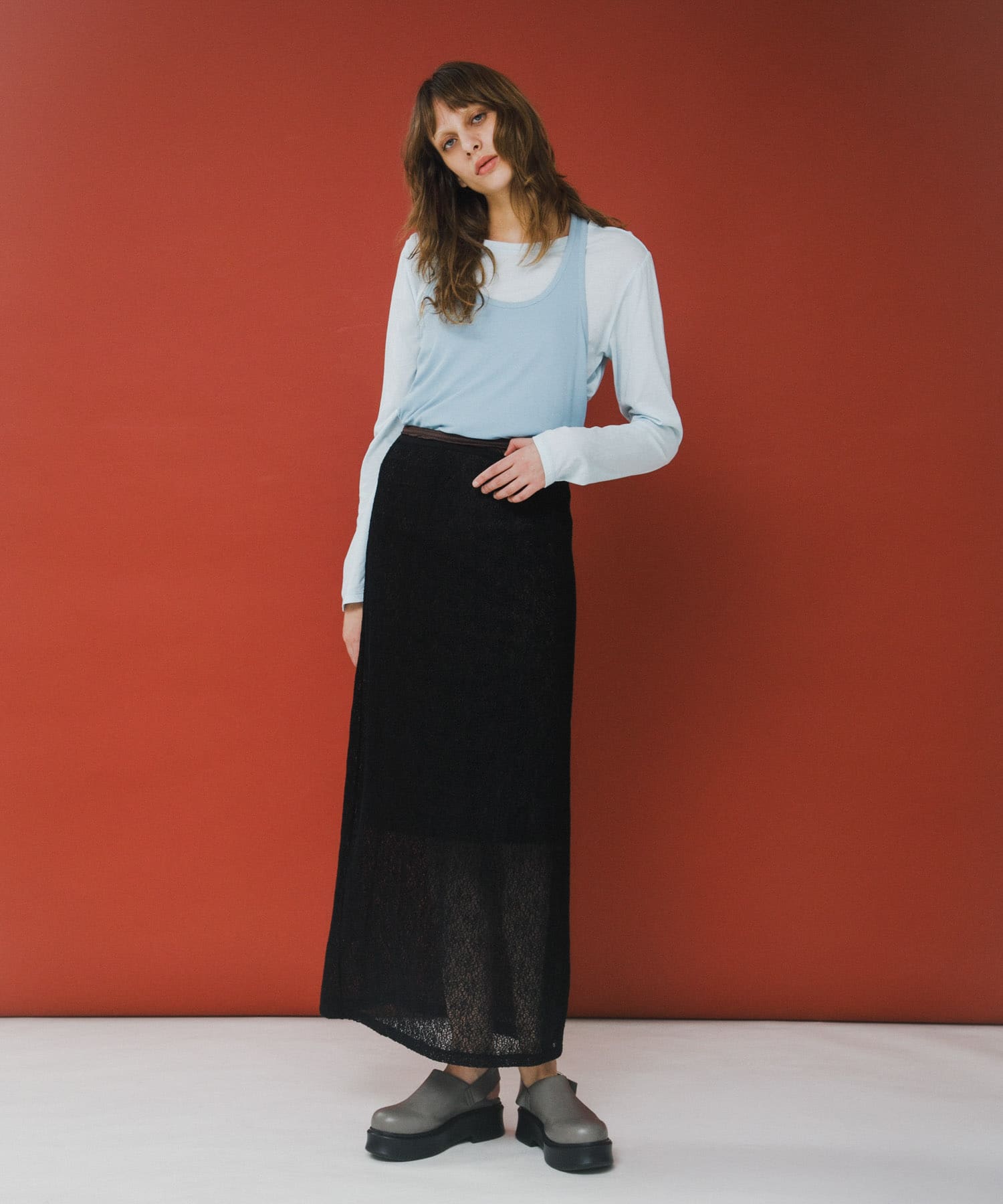 melon lace skirt