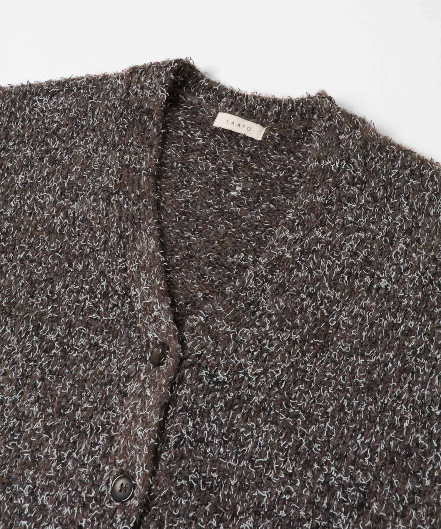 mix loose cardigan チョコレートミックス FREE