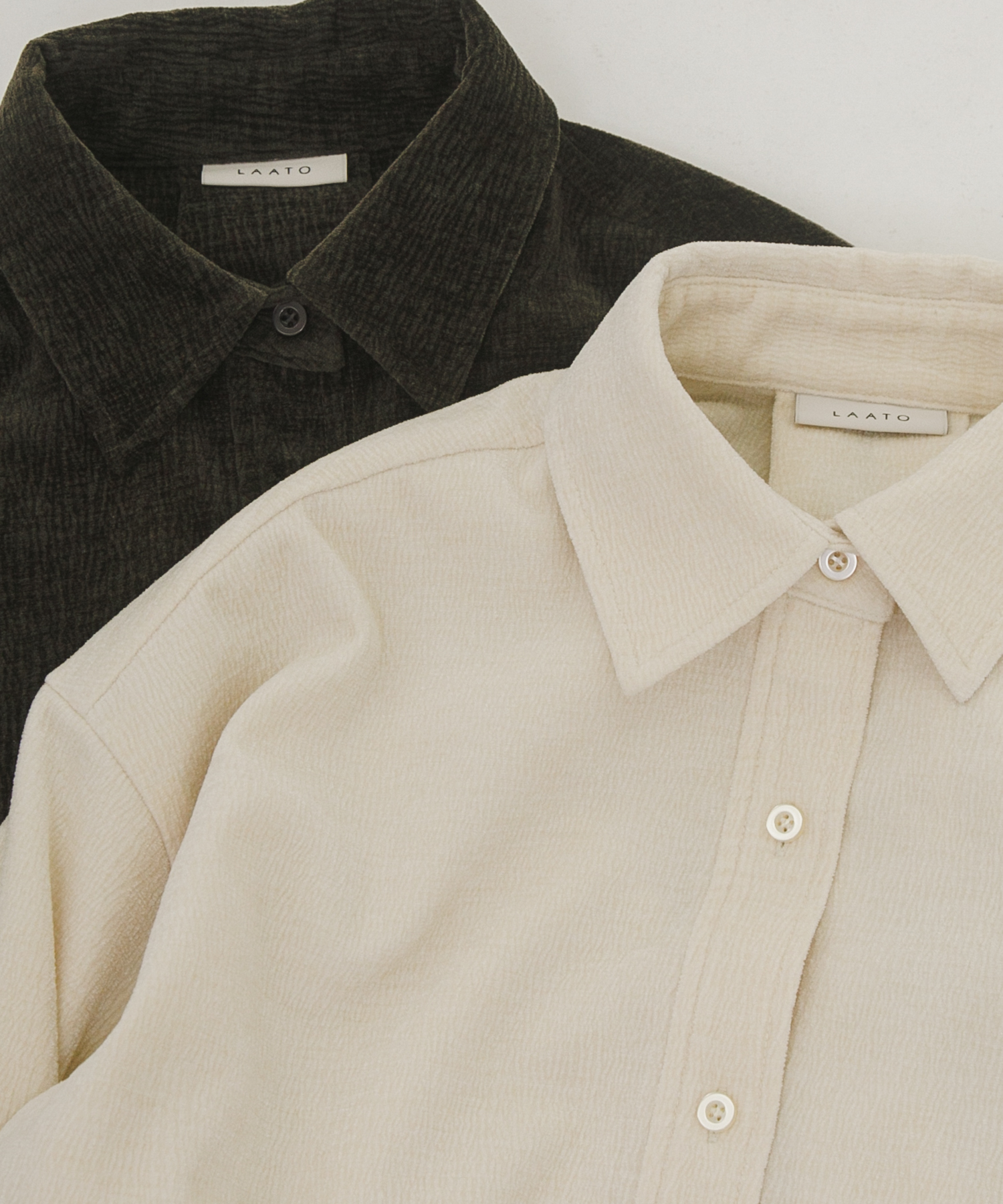 wrinkle velor shirts クリーム FREE