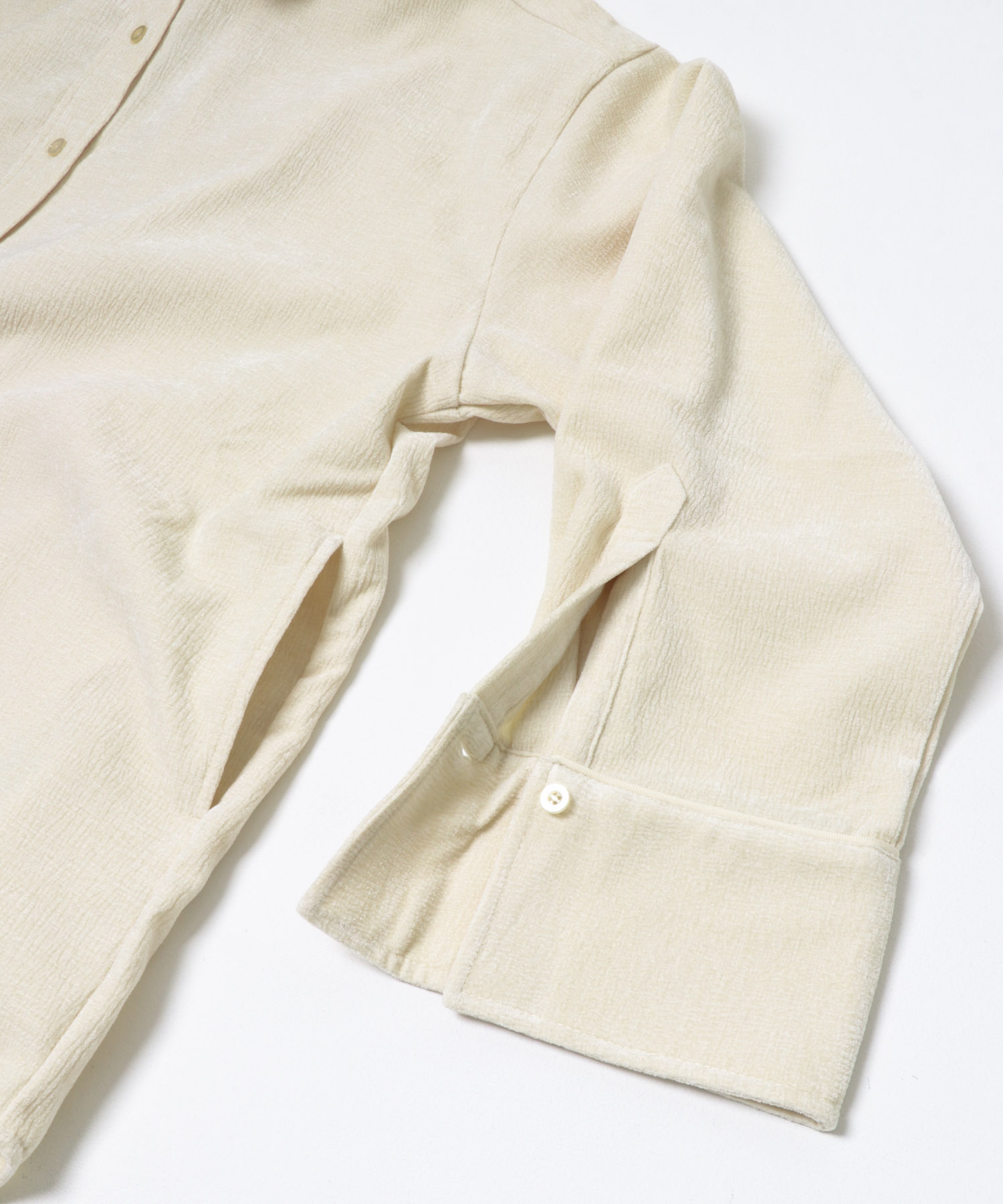 wrinkle velor shirts クリーム FREE