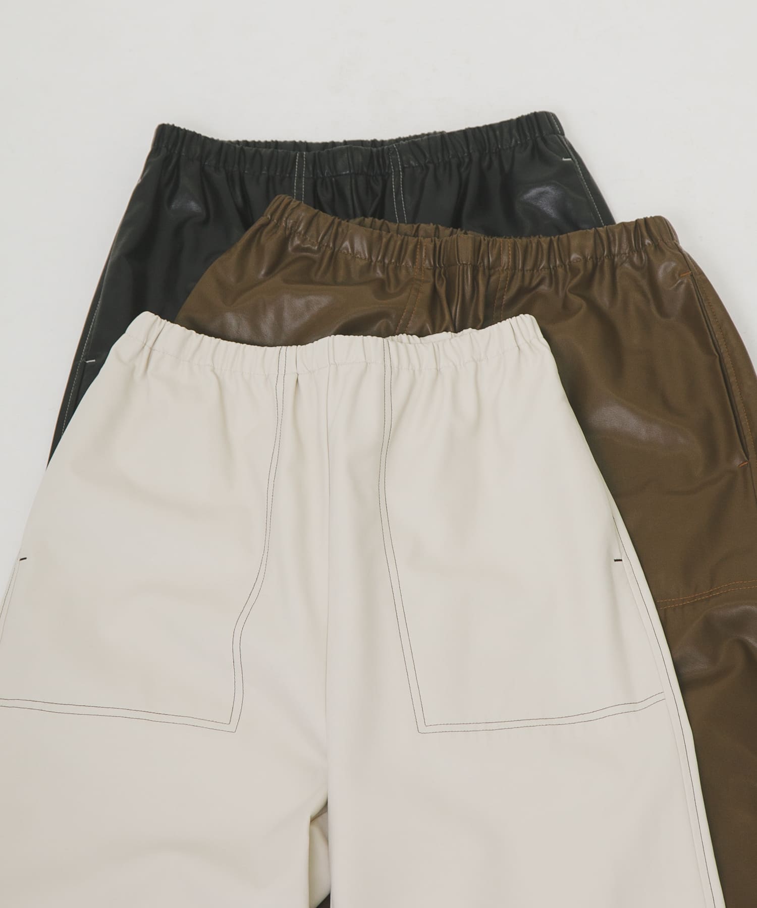 easy stitch pants クリーム FREE