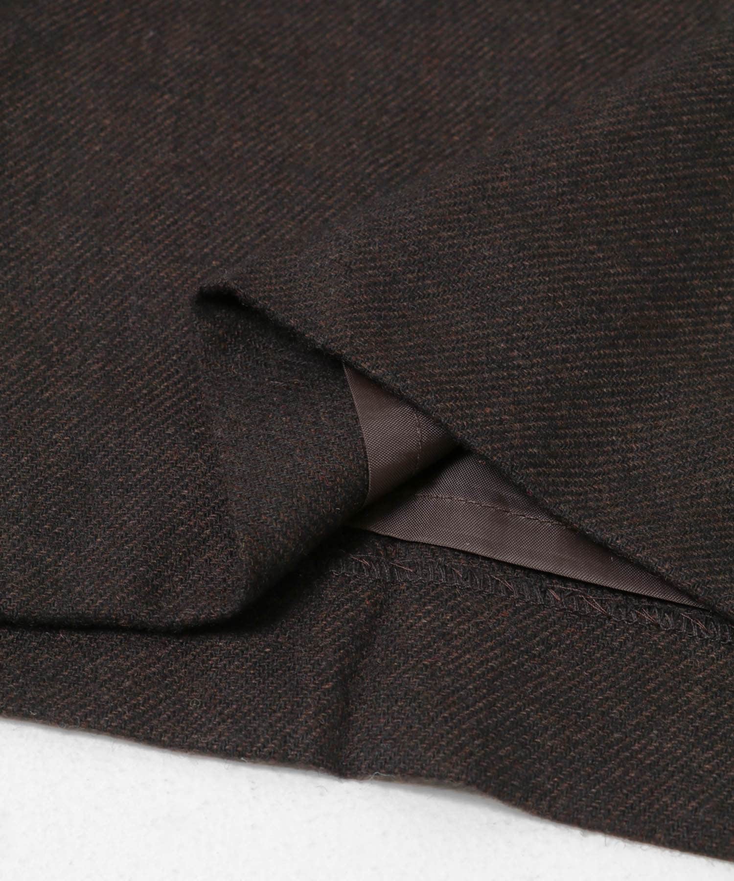 straight wide tuck pants チョコレート S