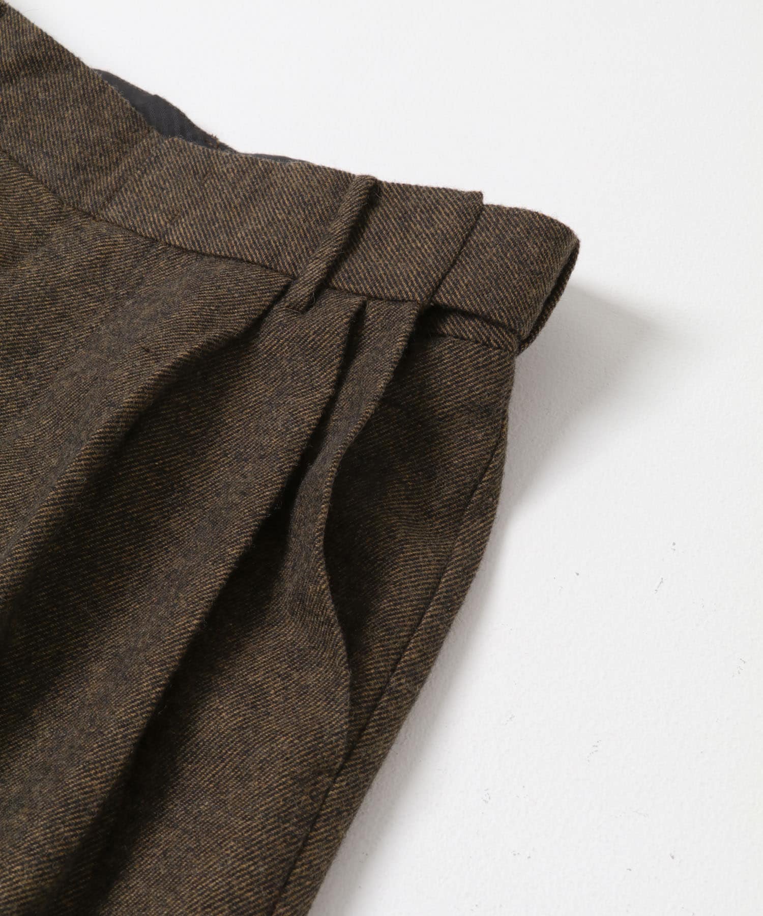 straight wide tuck pants キャラメル S