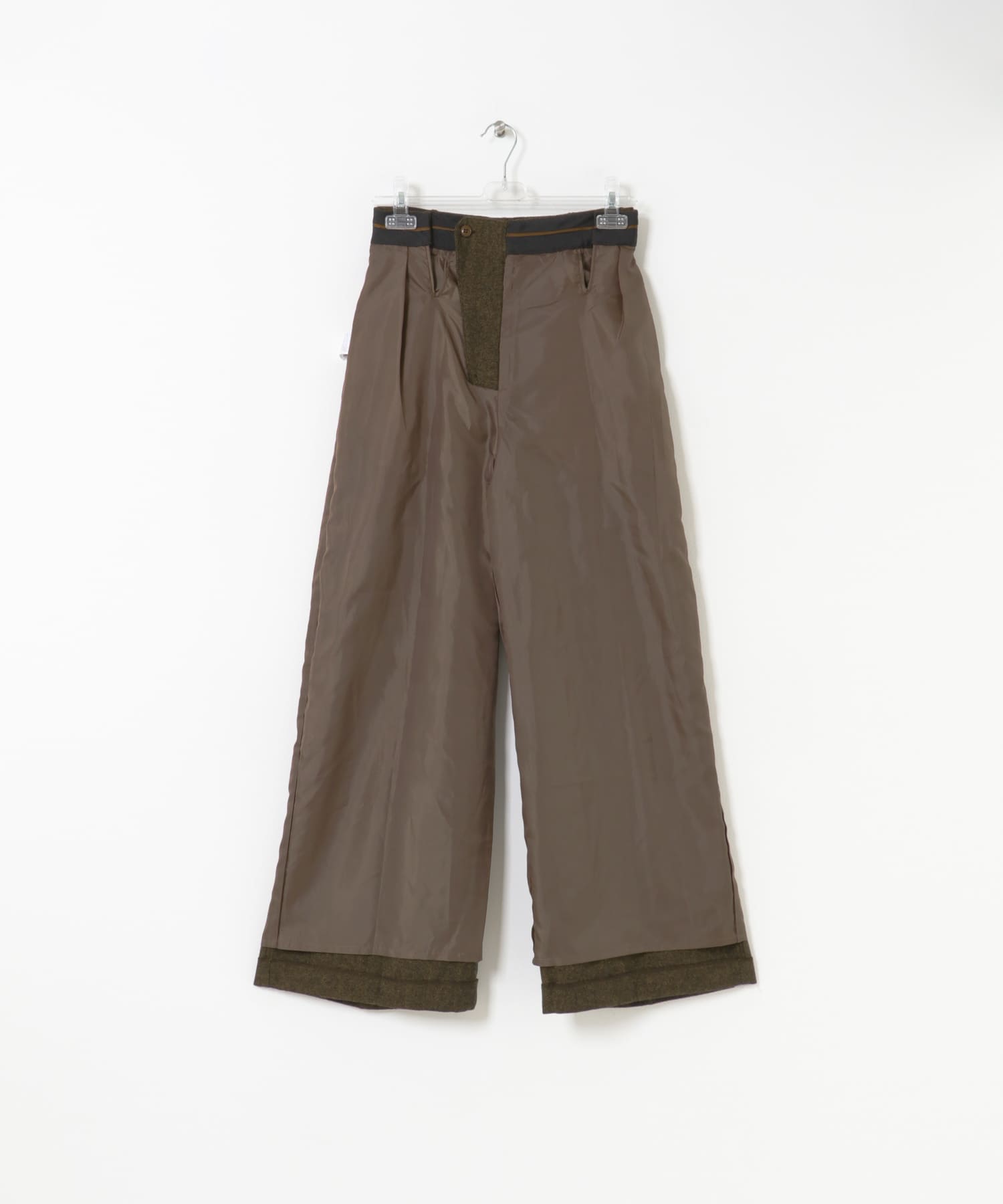 straight wide tuck pants キャラメル S