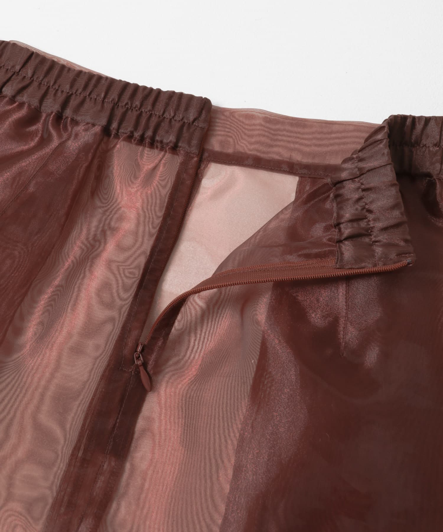 sheer midi skirt チョコレート FREE