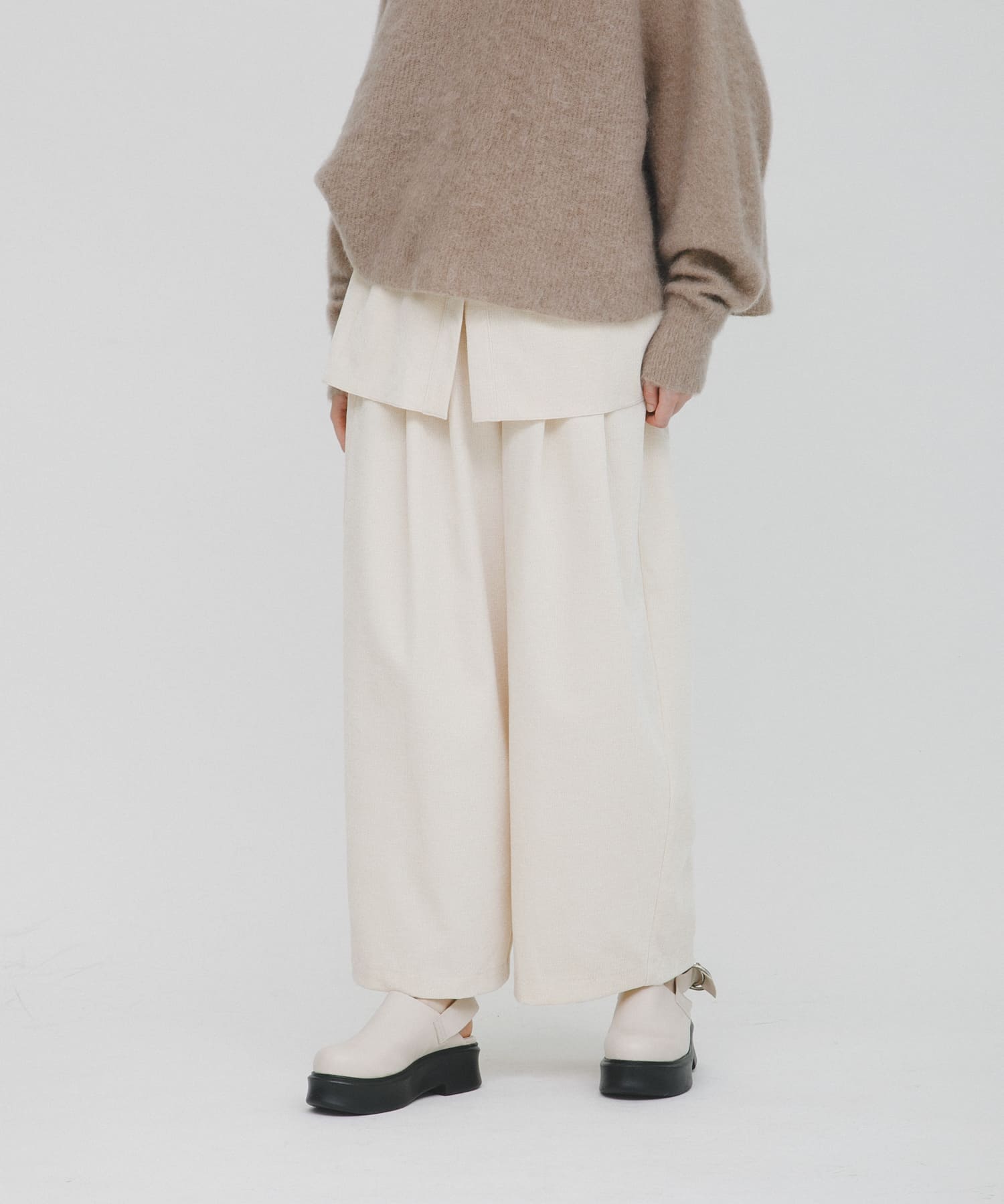 wrinkle velor wide pants