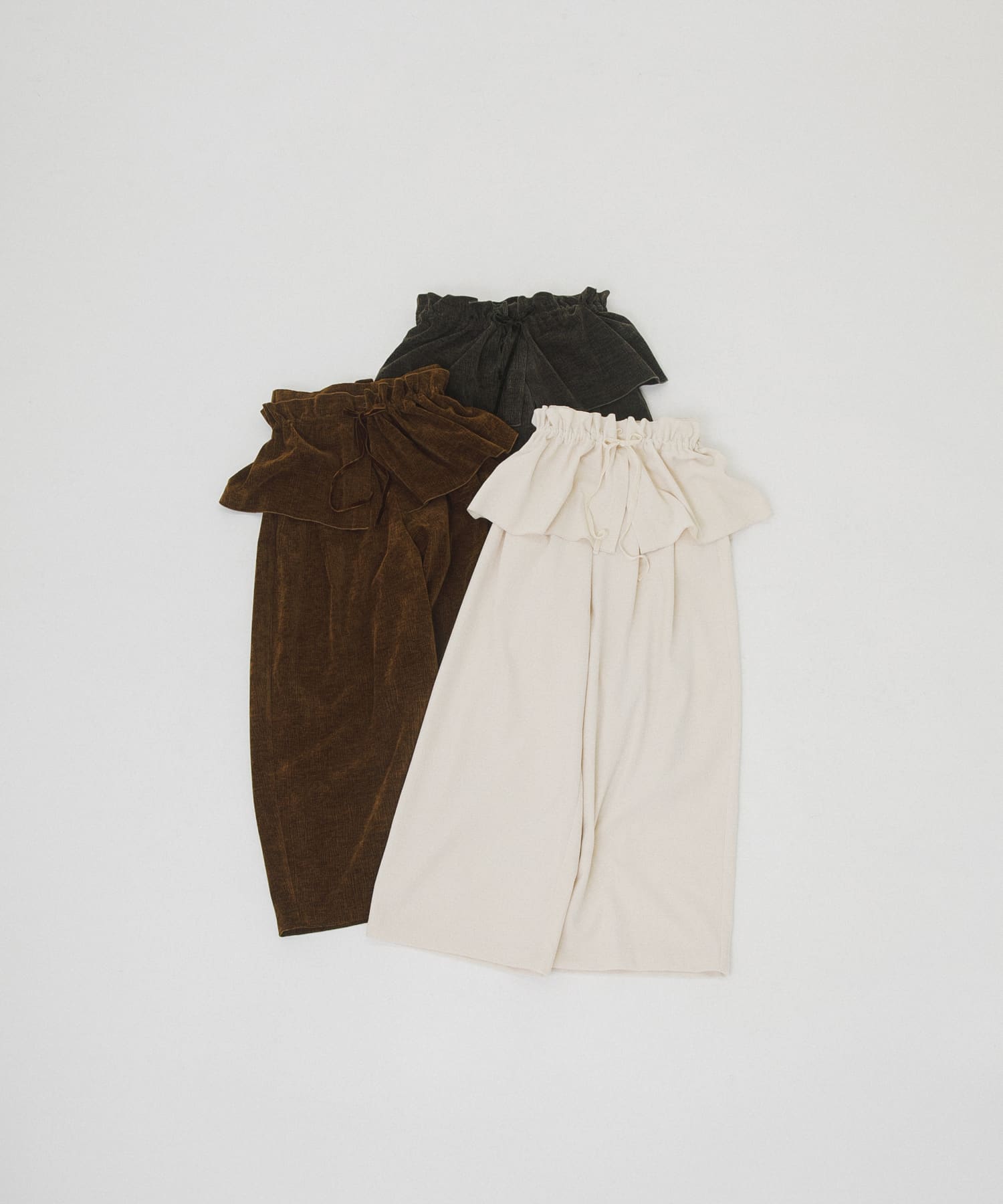 wrinkle velor wide pants クリーム FREE