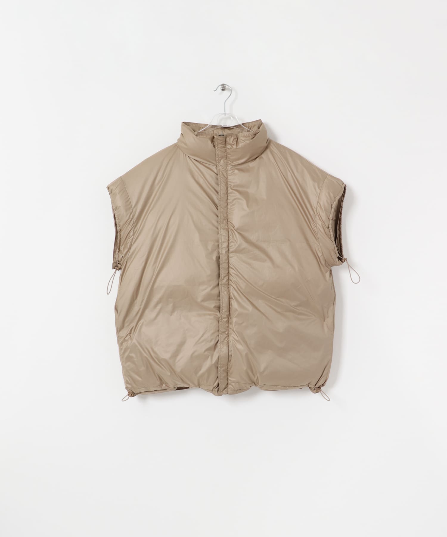 short-sleeved down vest ラクダ FREE