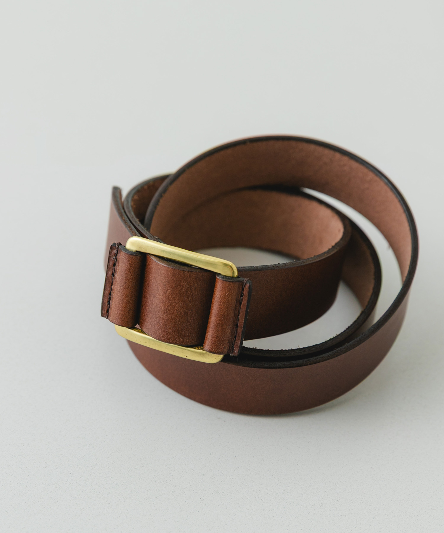 atelier brugge　SLIDE LETHER BELT CHOCO One