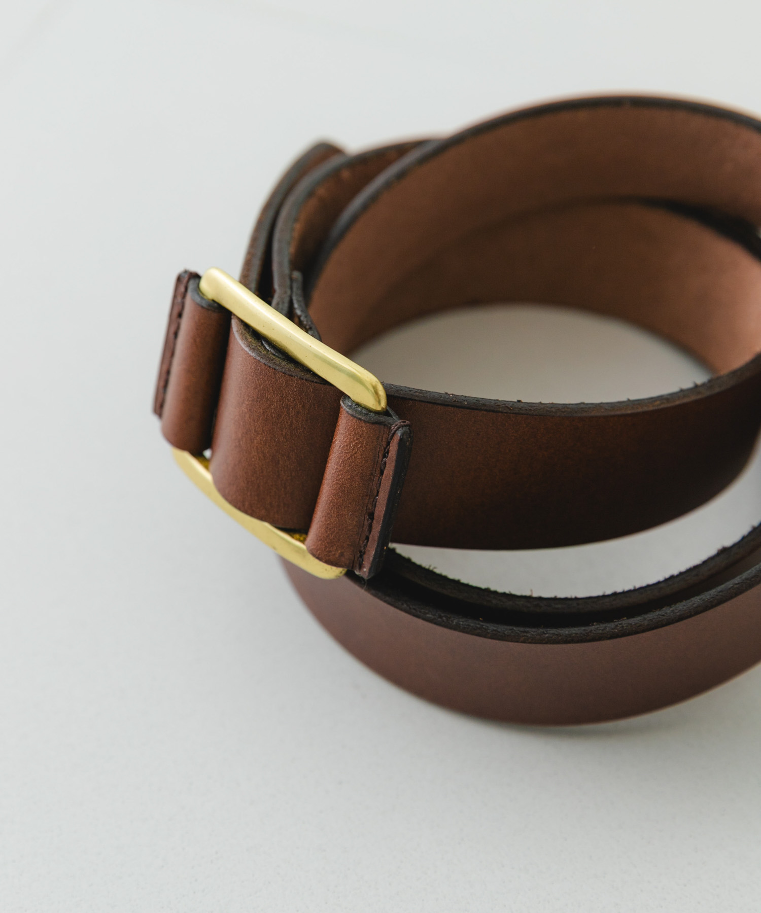 atelier brugge　SLIDE LETHER BELT CHOCO One
