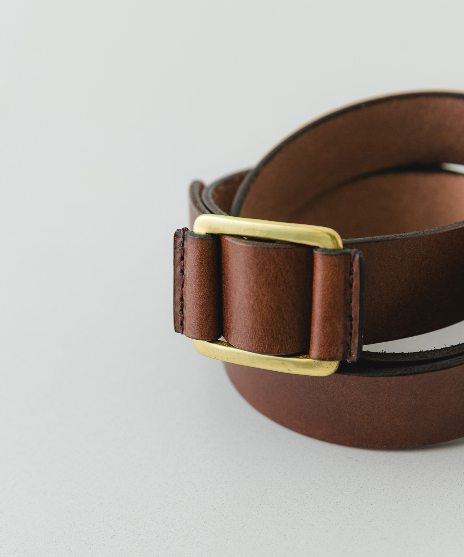 atelier brugge　SLIDE LETHER BELT CHOCO One
